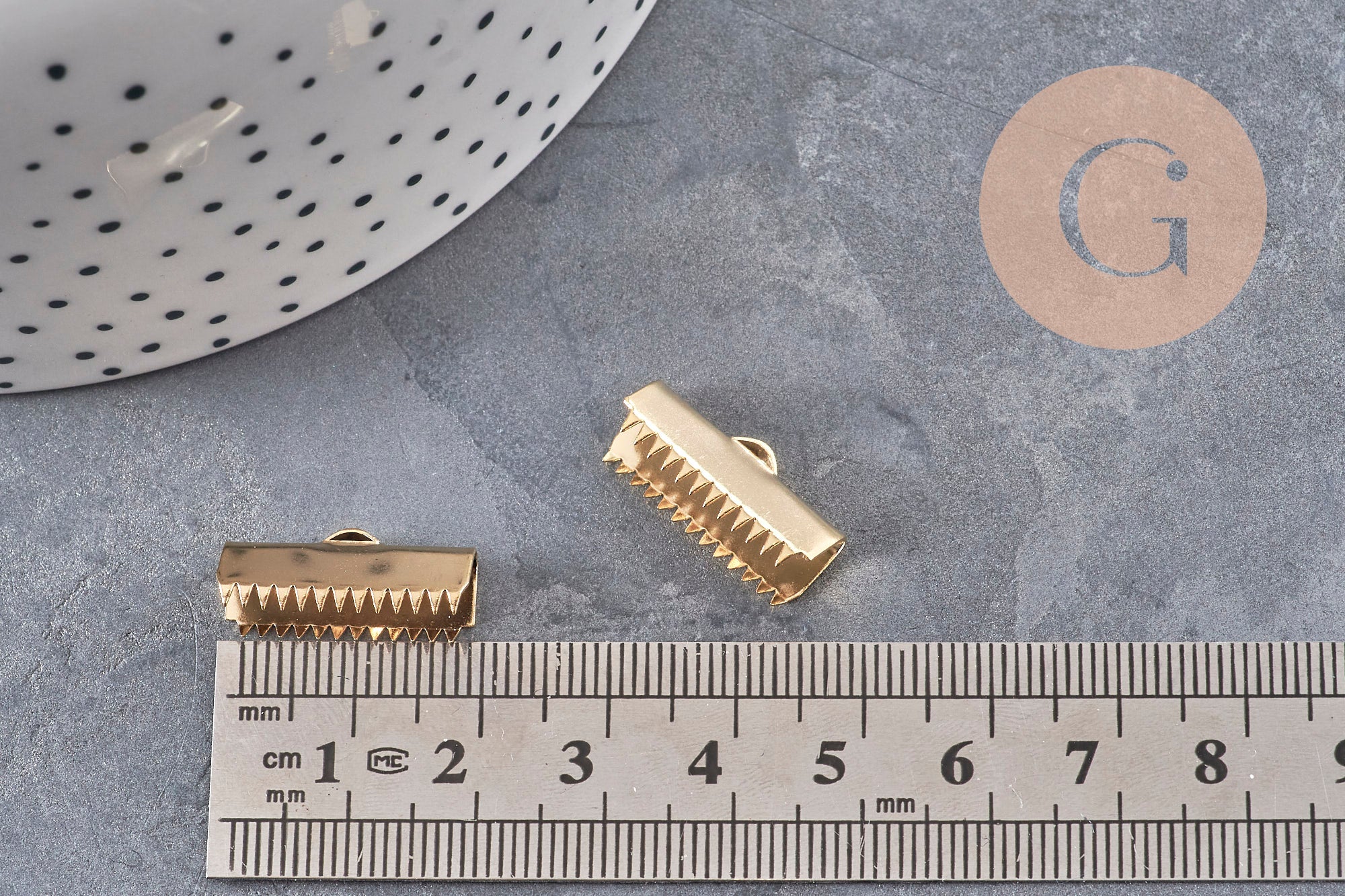 Gingerlily Perles G11134 embouts ruban acier doré 20.5mm x2