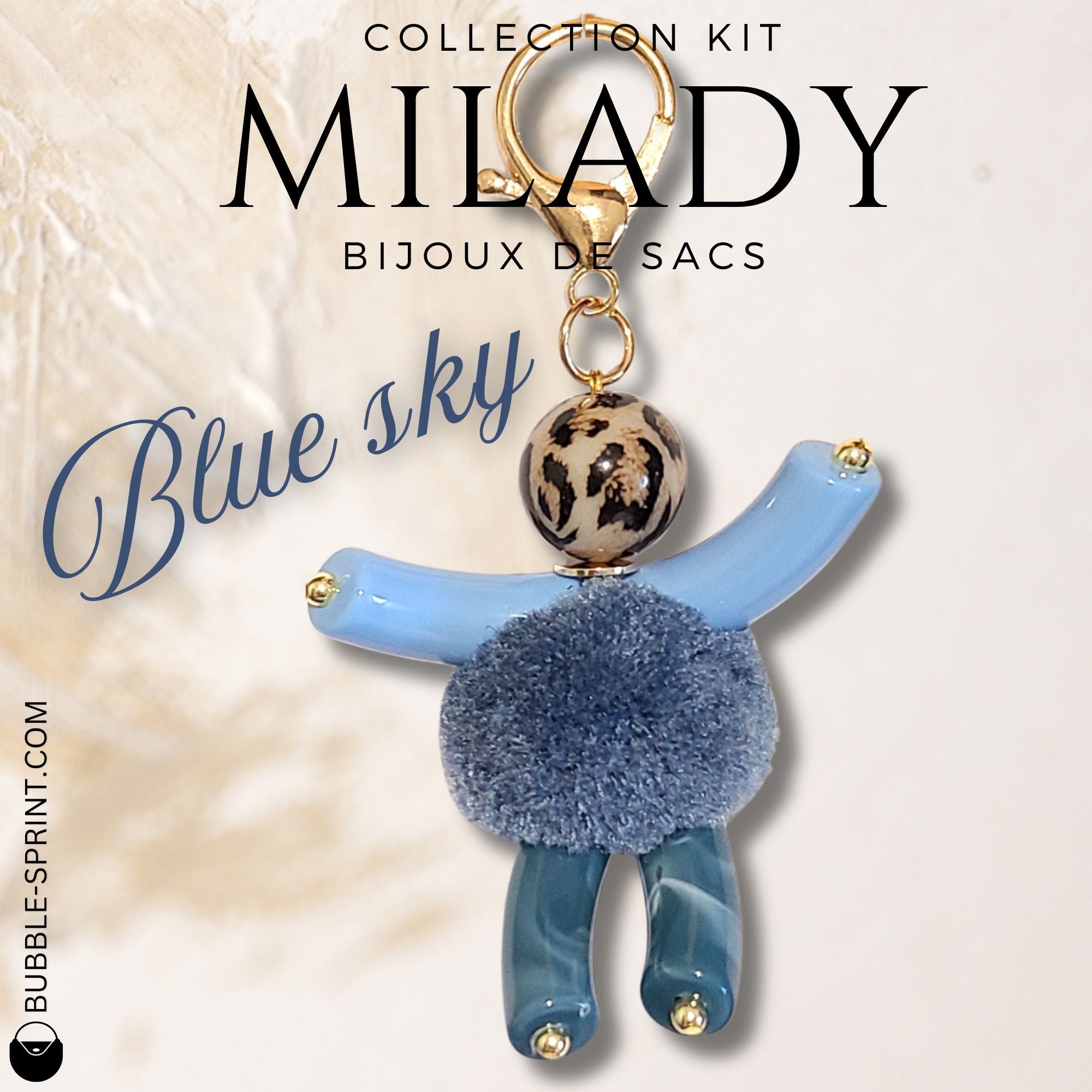 ARTSHOP Milady Blue sky kit bijou de sac pompon