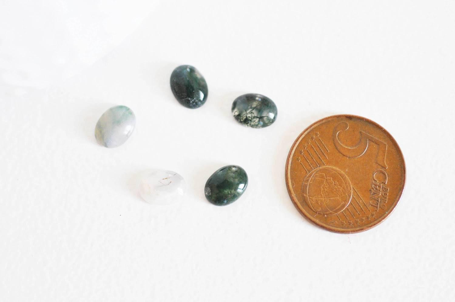 Gingerlily G282 cabochon agate verte ovale 10x14mm