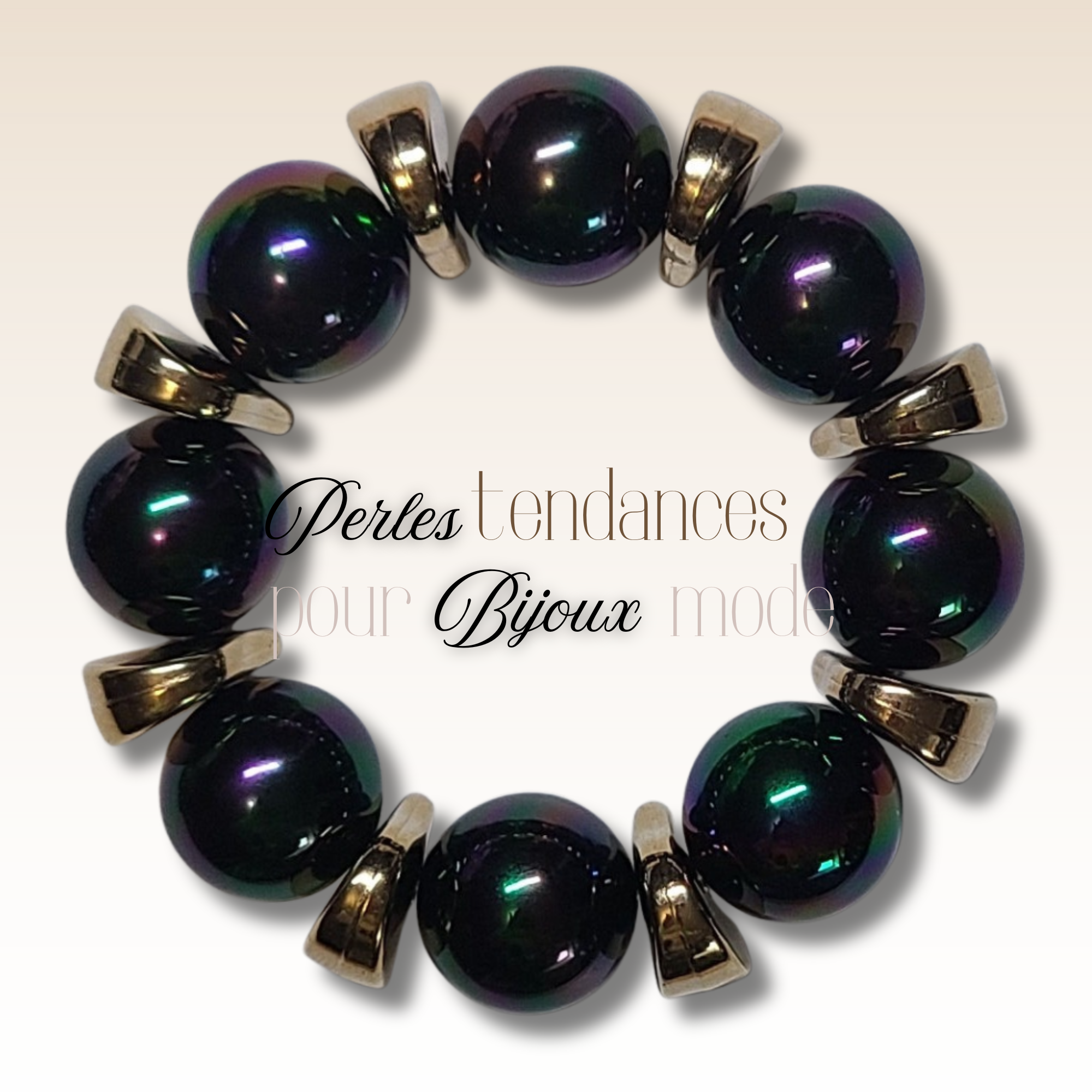 ARTSHOP Boules 20MM Noir Galaxie perle acrylique x1