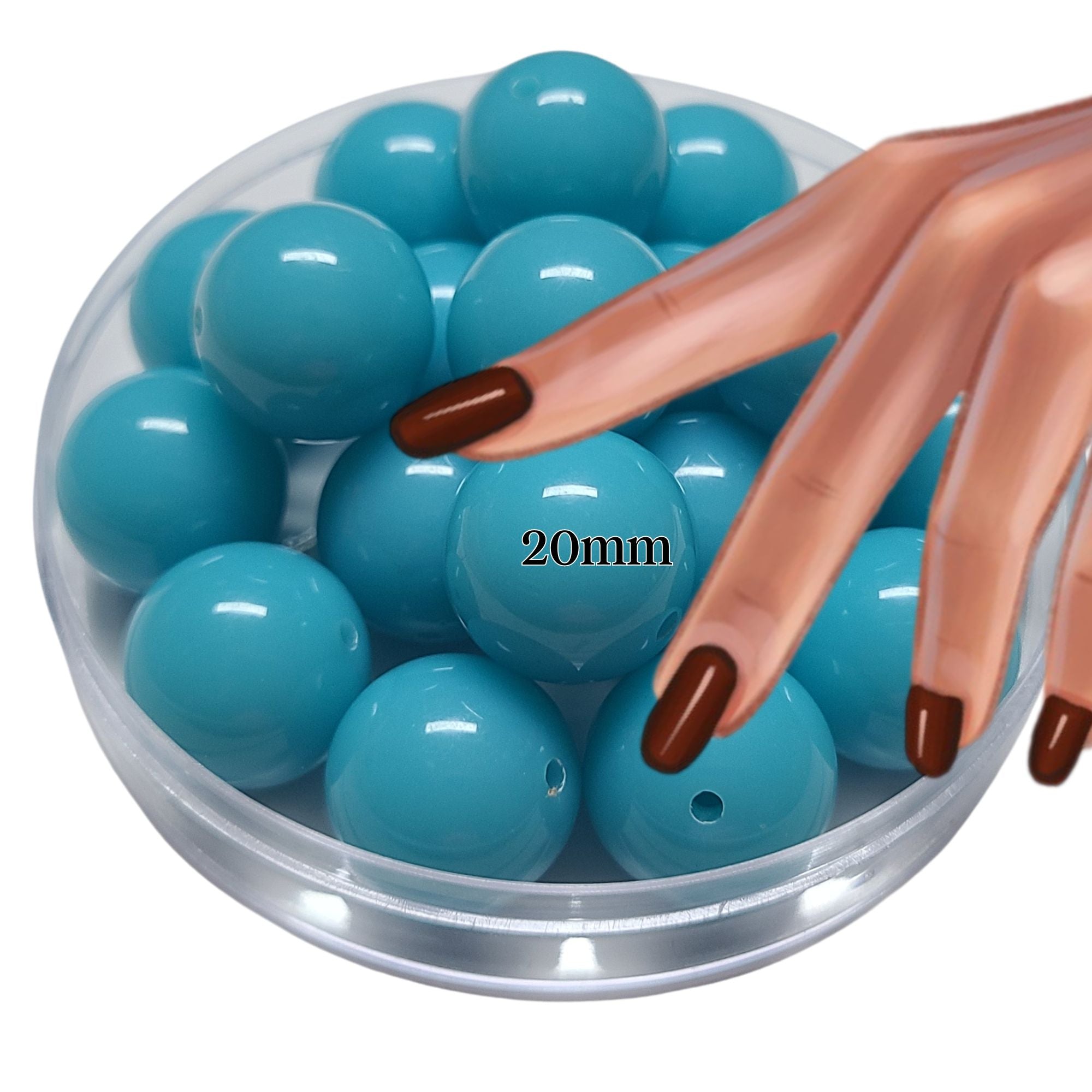 ARTSHOP Boules 20MM n49 perle acrylique cyan x10 brillantes