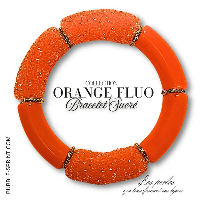 ARTSHOP Prêt-à-porter bracelet Sucré orange fluo kit
