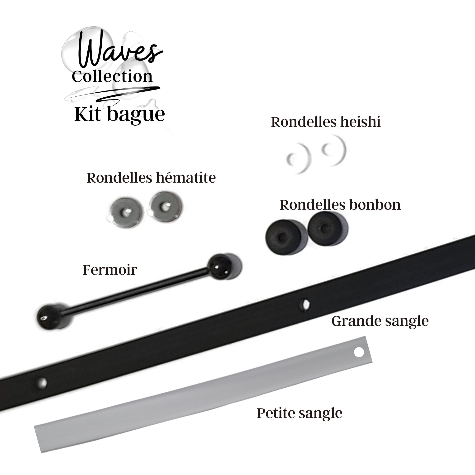ARTSHOP Bijoux en KITS Waves kit bague Saphir x1 kit