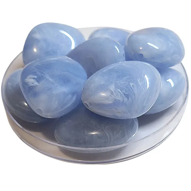ARTSHOP Galets TIKA 15/37MM perle bleu ciel marbré x1 acrylique
