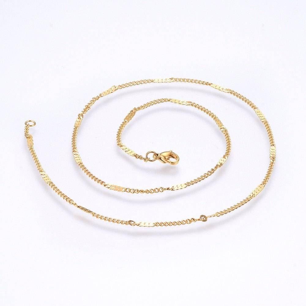 Gingerlily Apprêts G0644 chaîne fine dorée 14K 45cm 2mm