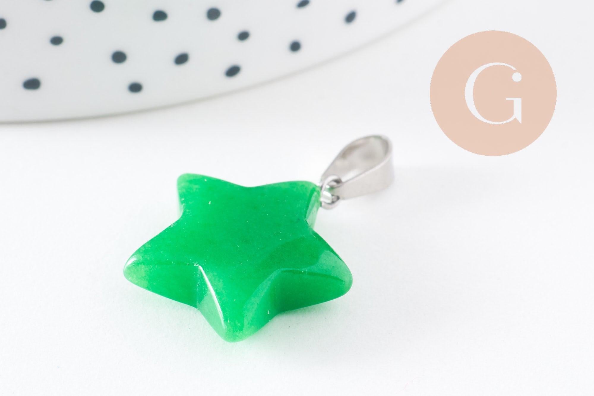Gingerlily Pendentifs G10072 pendentif étoile jade vert 22mm