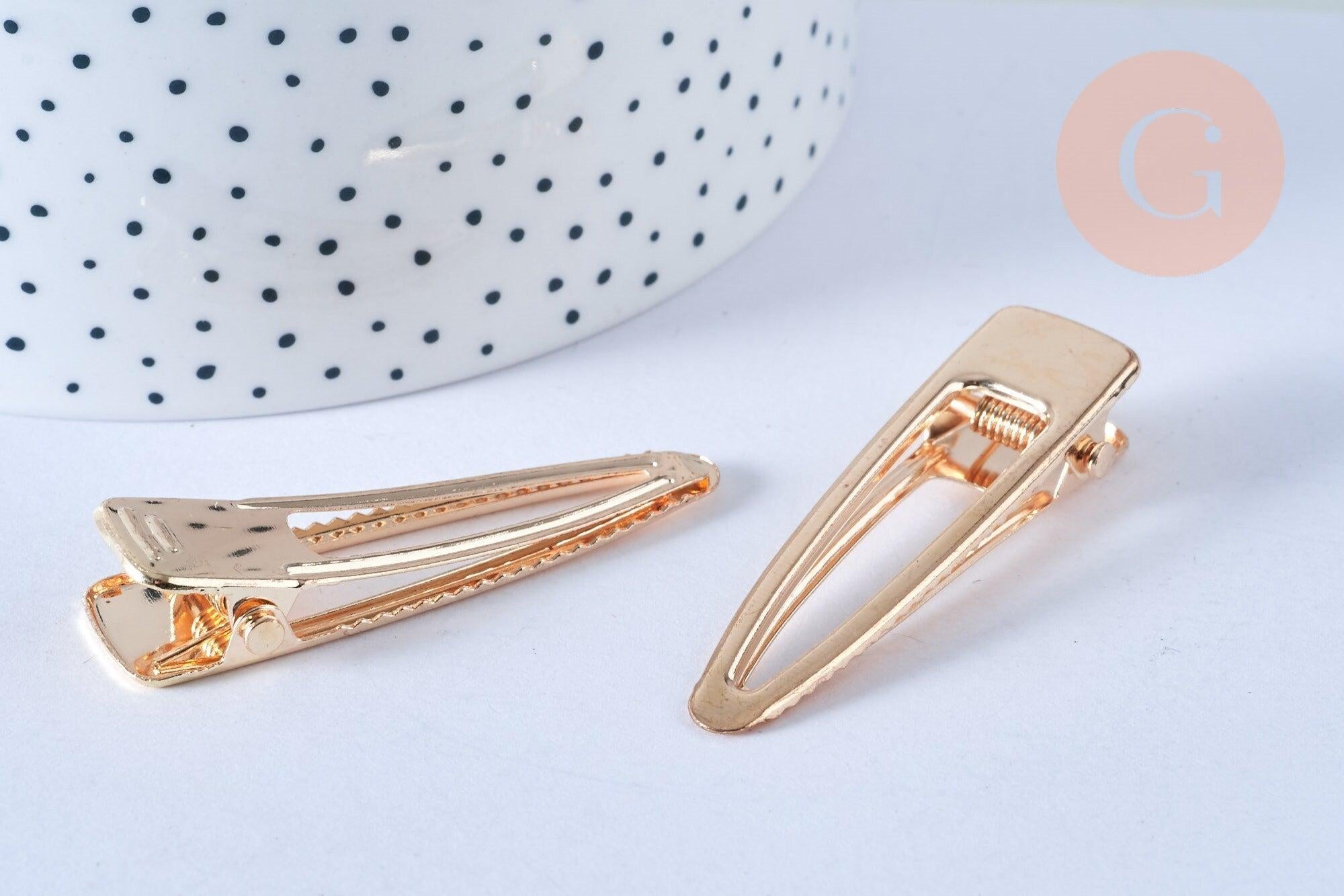Gingerlily Accessoires cheveux support barrette métal doré x2