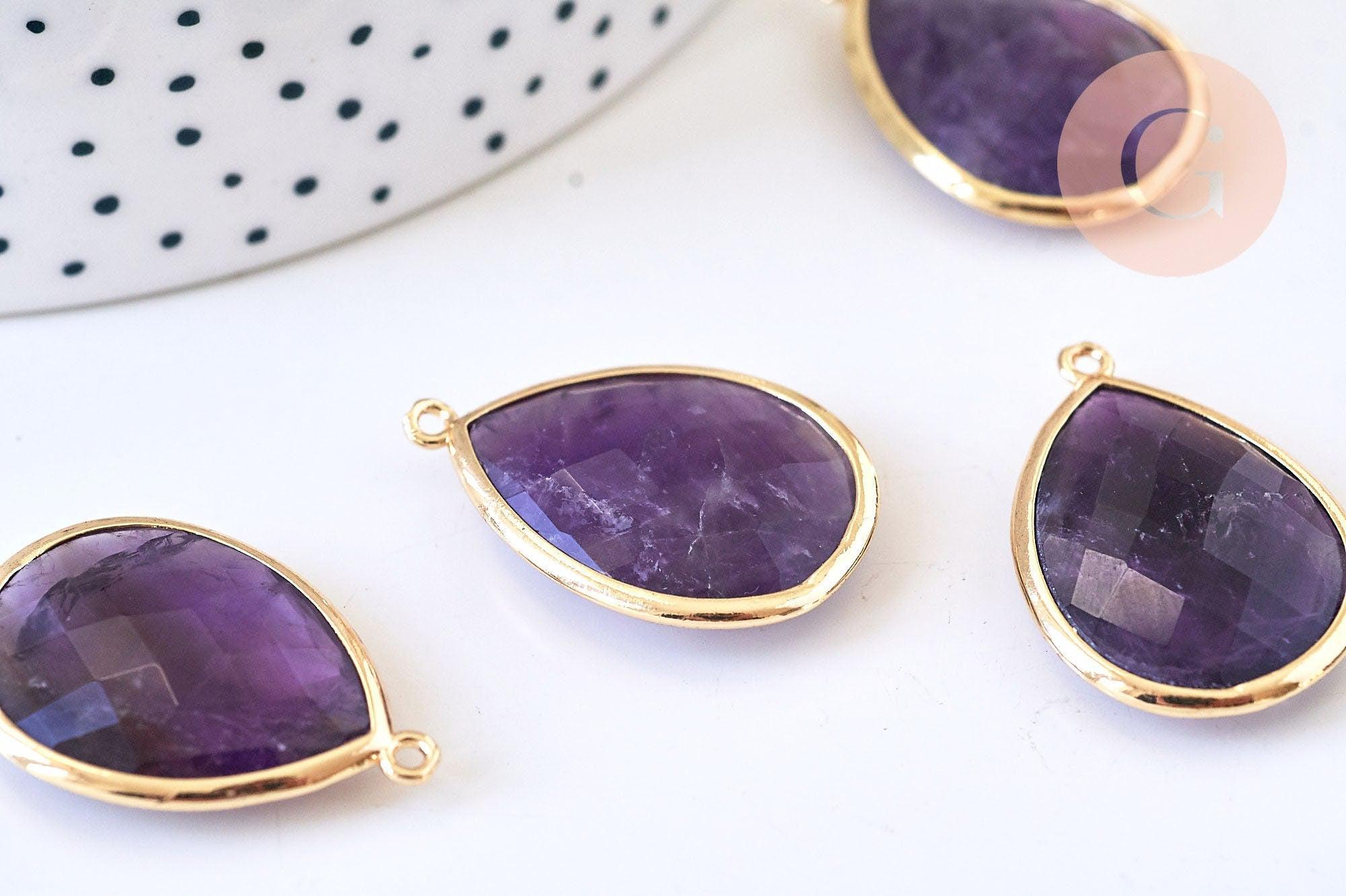 Gingerlily pendentif goutte G5626 améthyste violette 20mm