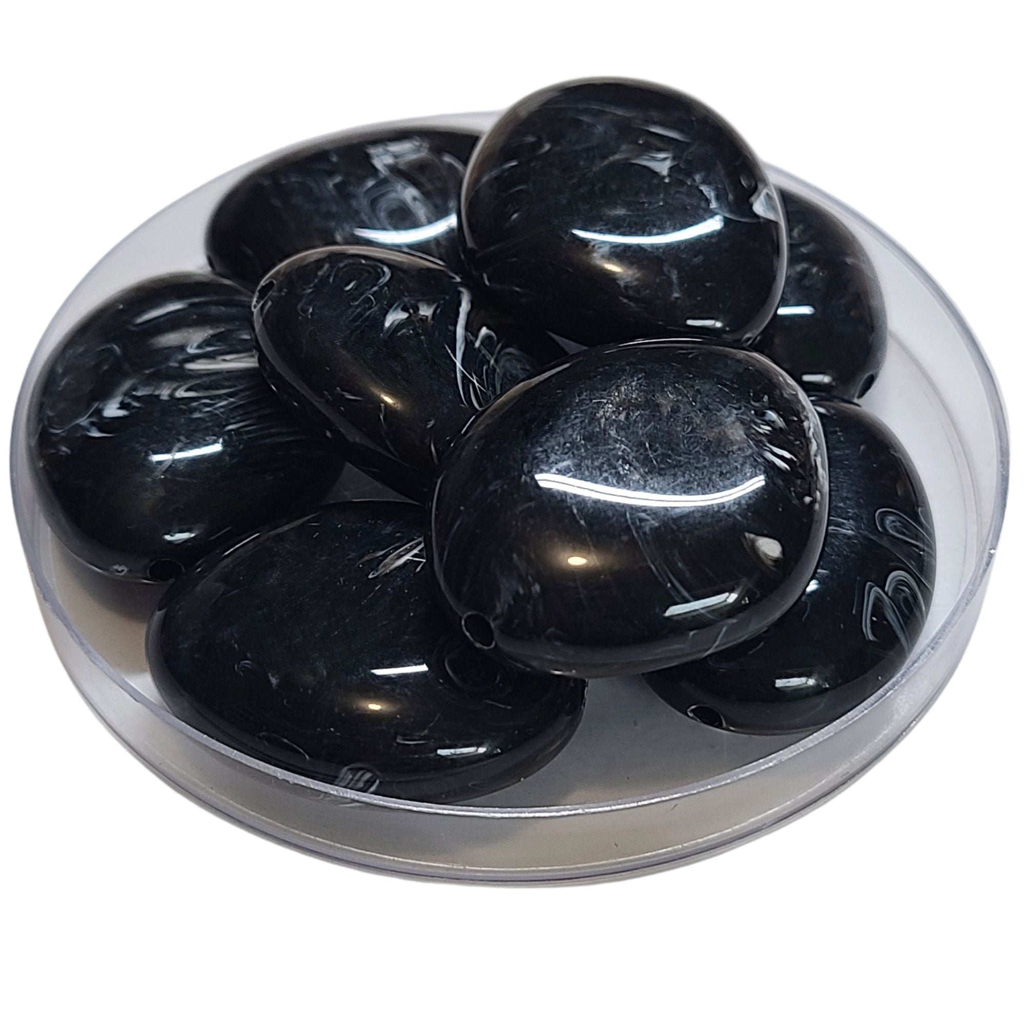 ARTSHOP Galets TIKA 35 galet noir marbré 37MM acrylique