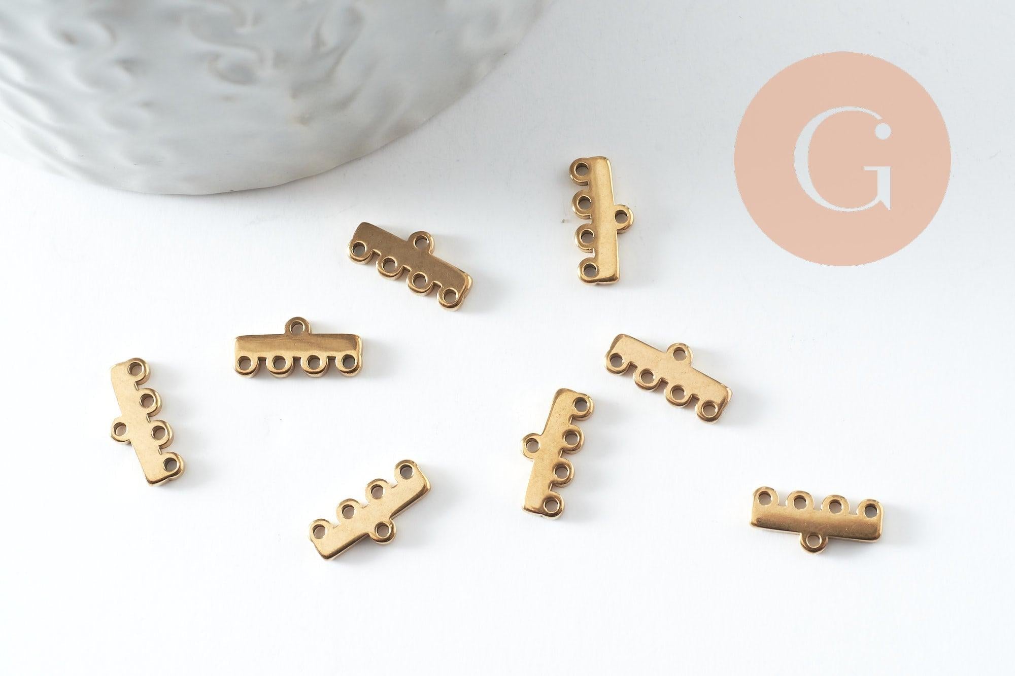 Gingerlily Apprêts intercalaire 5 rangs doré 11,5 mm x2