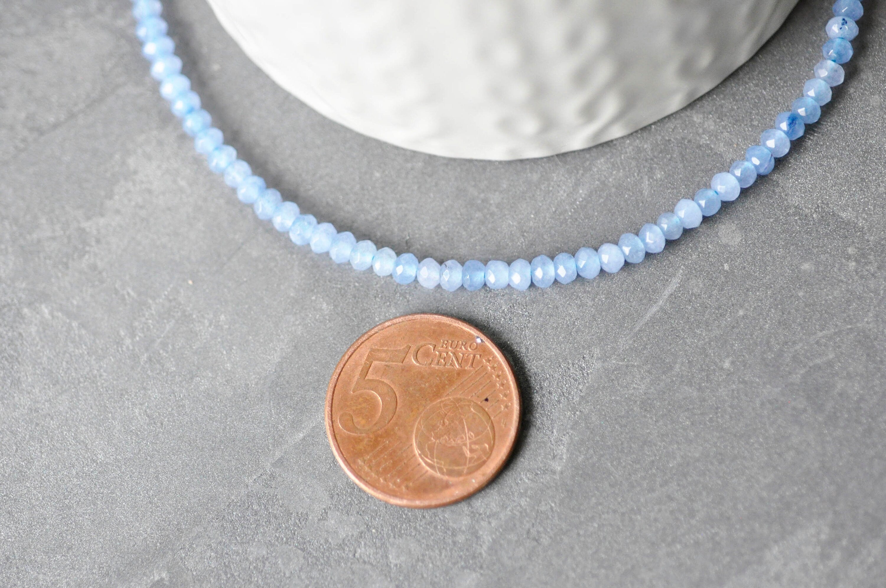 Gingerlily Perles G3909 perle abacus jade bleu 4x2mm fil 36cm