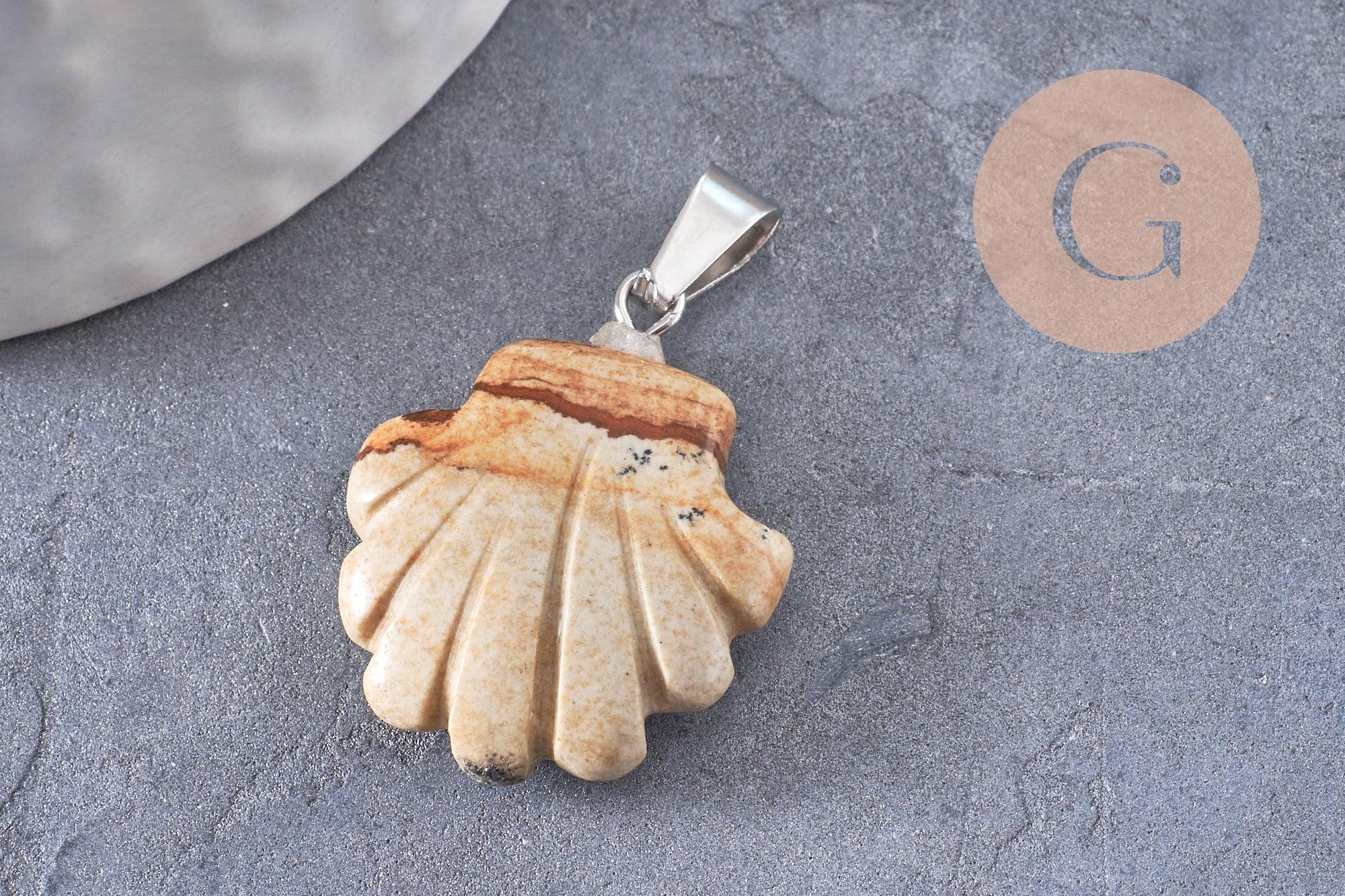 Gingerlily Pendentif coquillage G10344 pendentif pierre 22-25mm