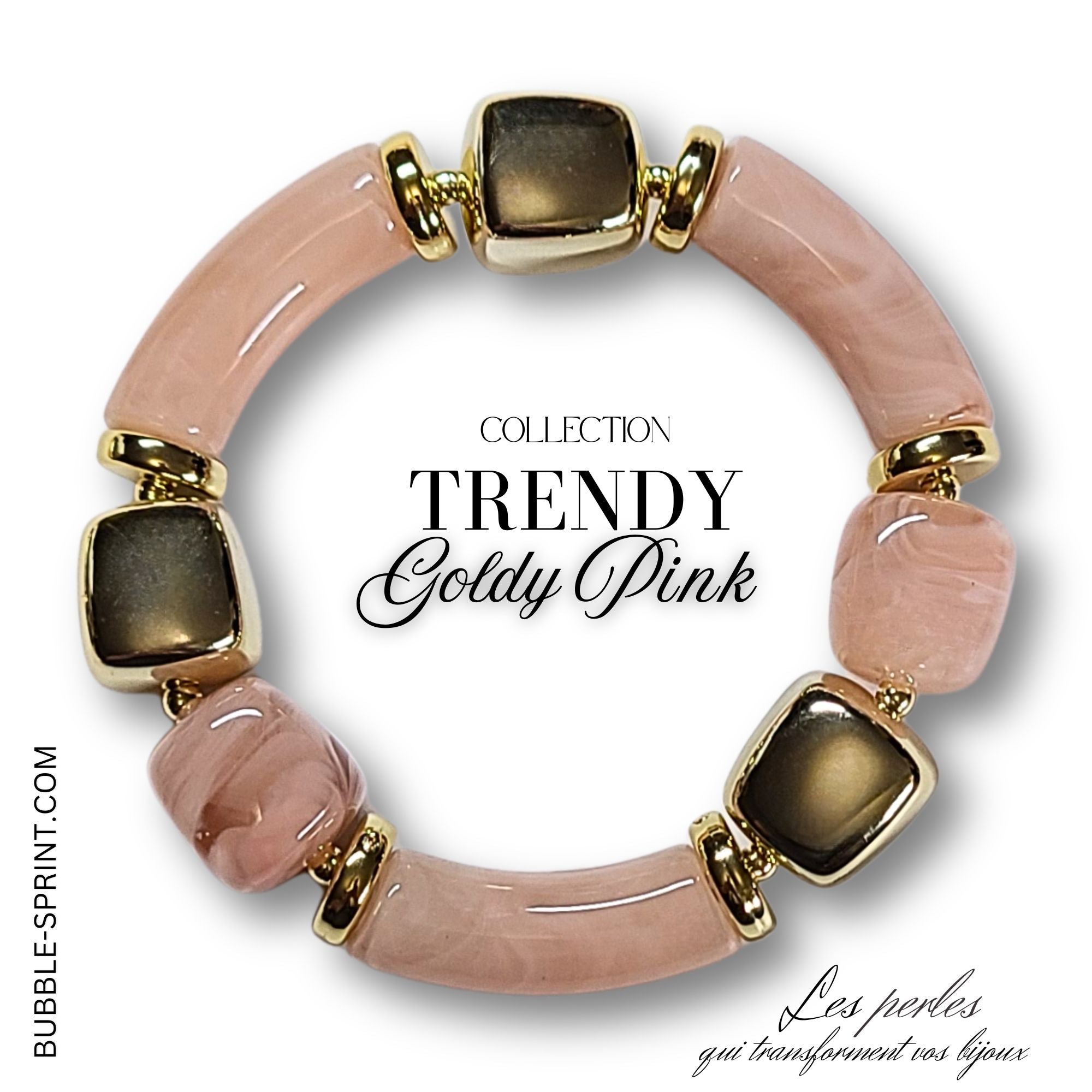 ARTSHOP Trendy bracelet Goldy Pink perles kit DIY