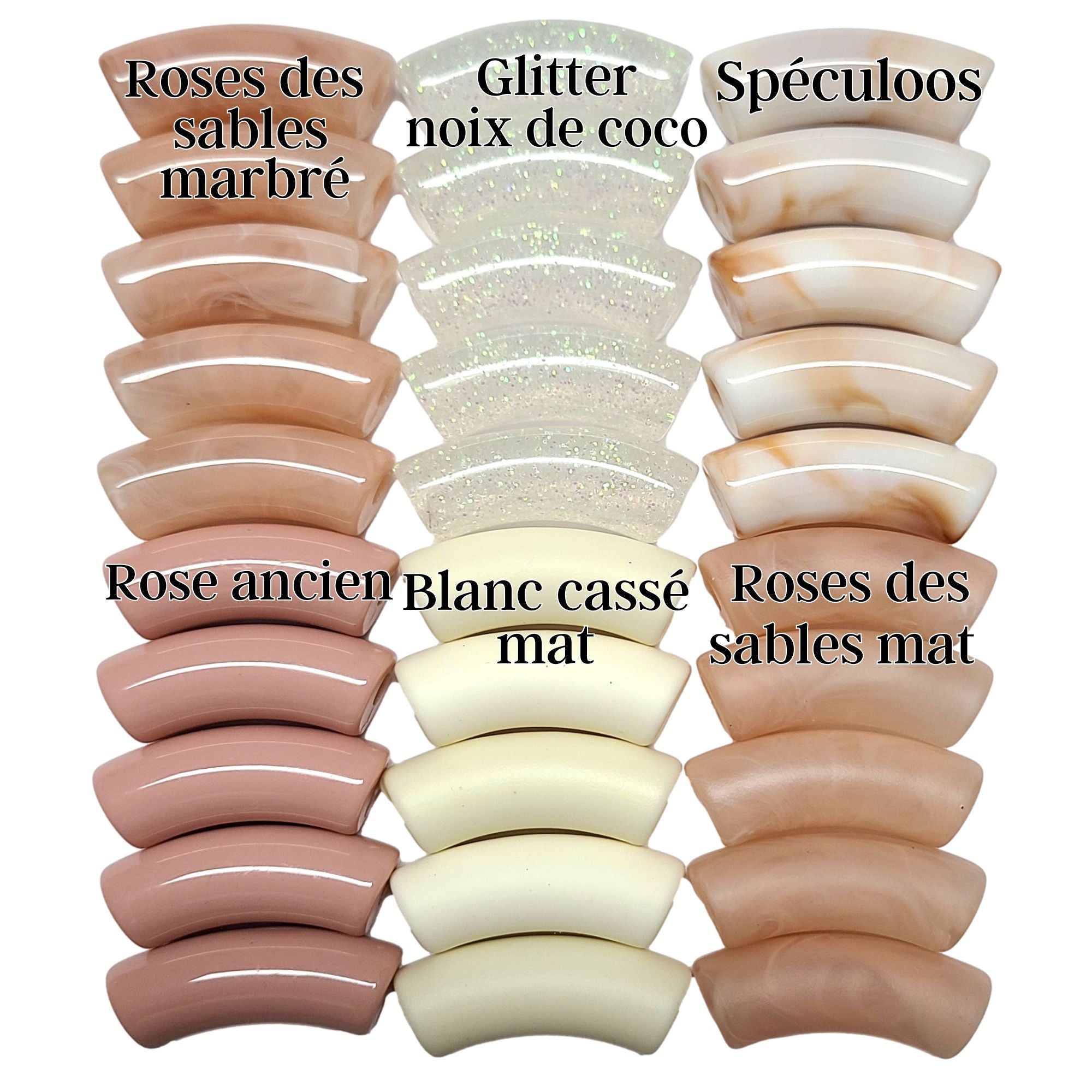 Artshop Camaieux 79 tubes incurvés blush 12 mm lot 30 rose