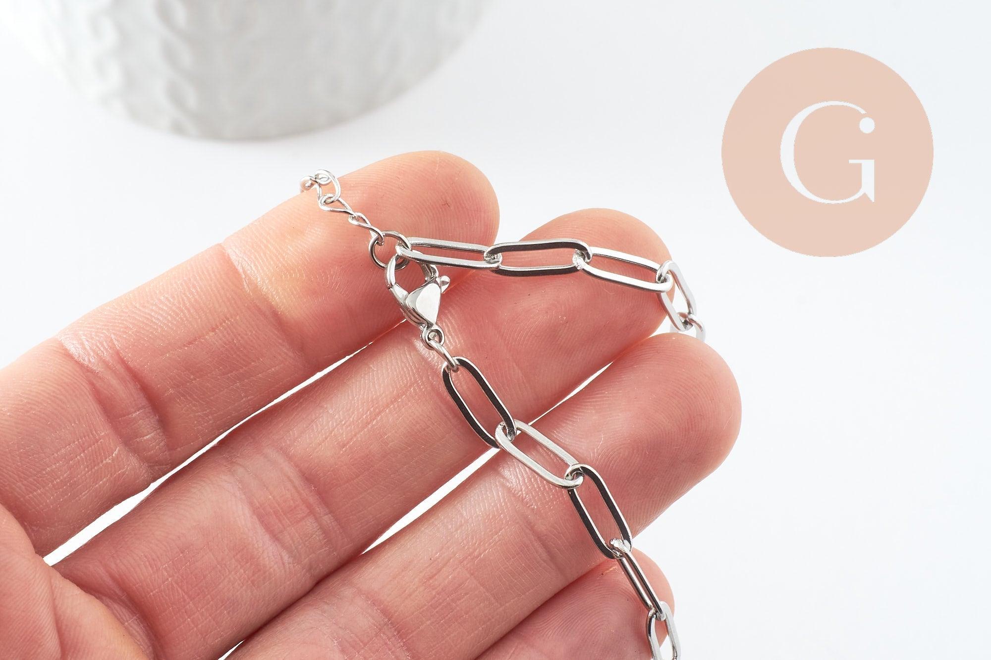 Gingerlily Apprêts base bracelet rectangle acier 14,5cm G9497