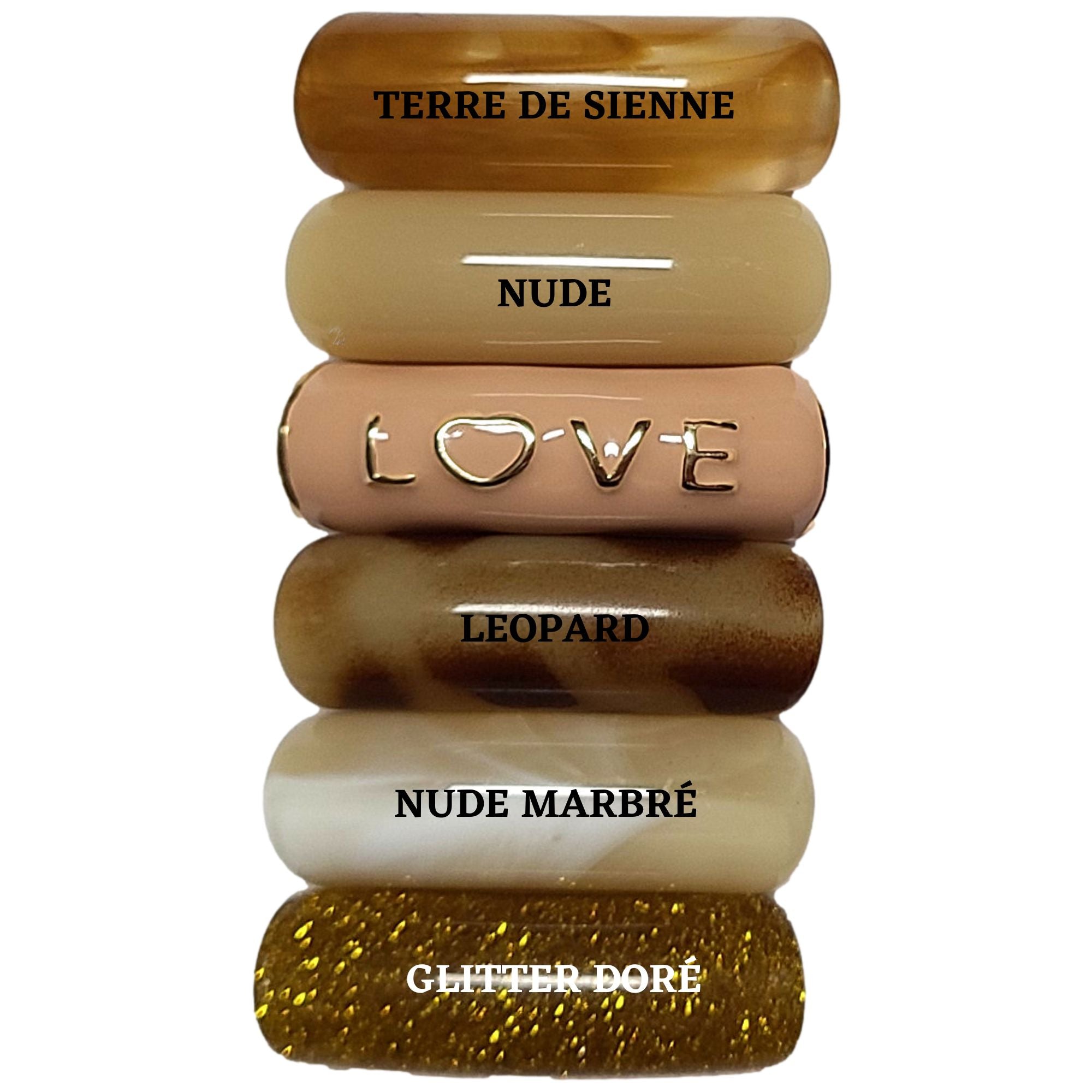 ARTSHOP Camaieux 136 tubes incurvés 12mm LOVE marron x6