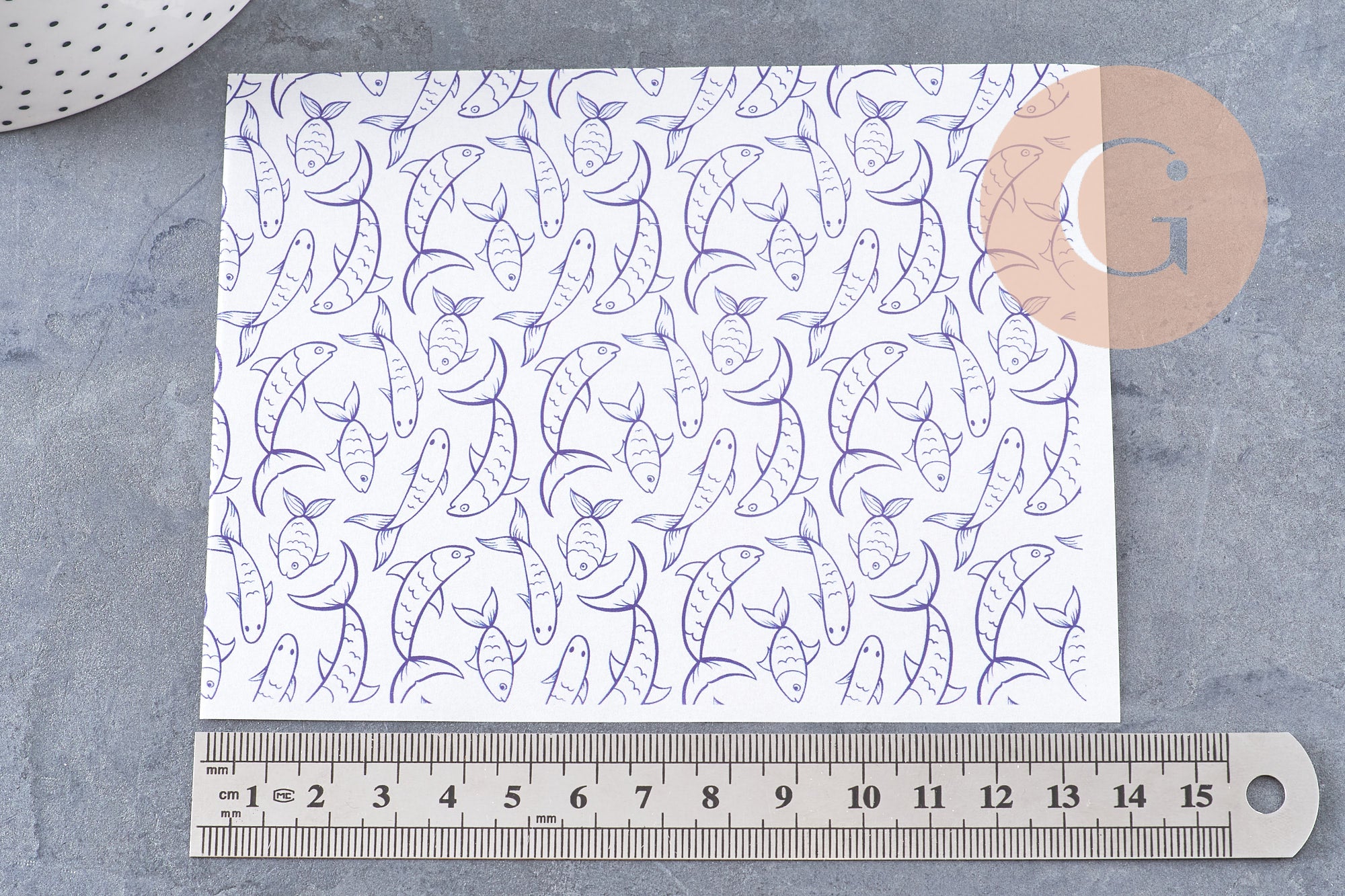 Gingerlily Pâte polymère feuille transfert poissons bleu 14x10 cm