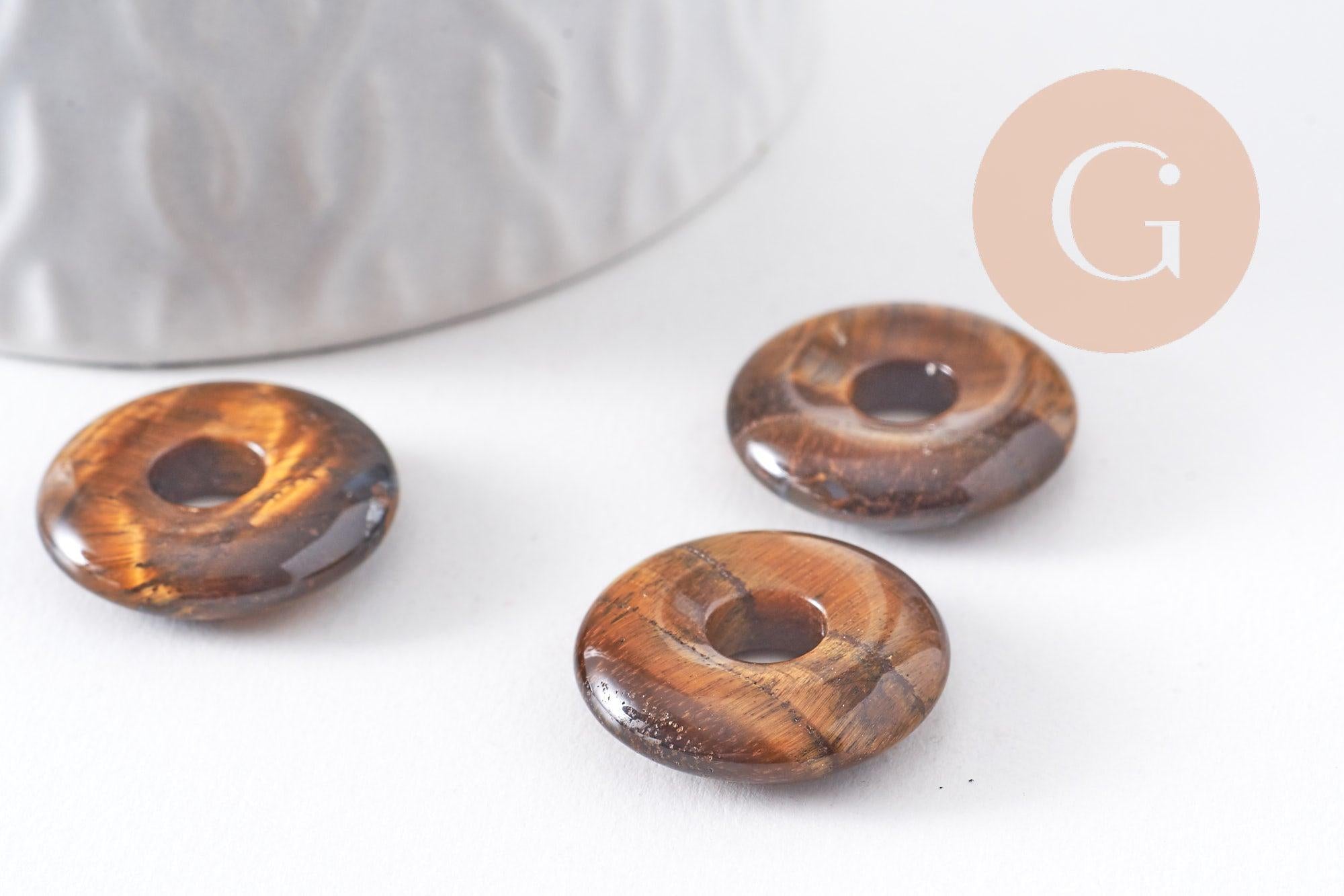 Gingerlily G10349 pendentif donut œil de tigre 20 mm