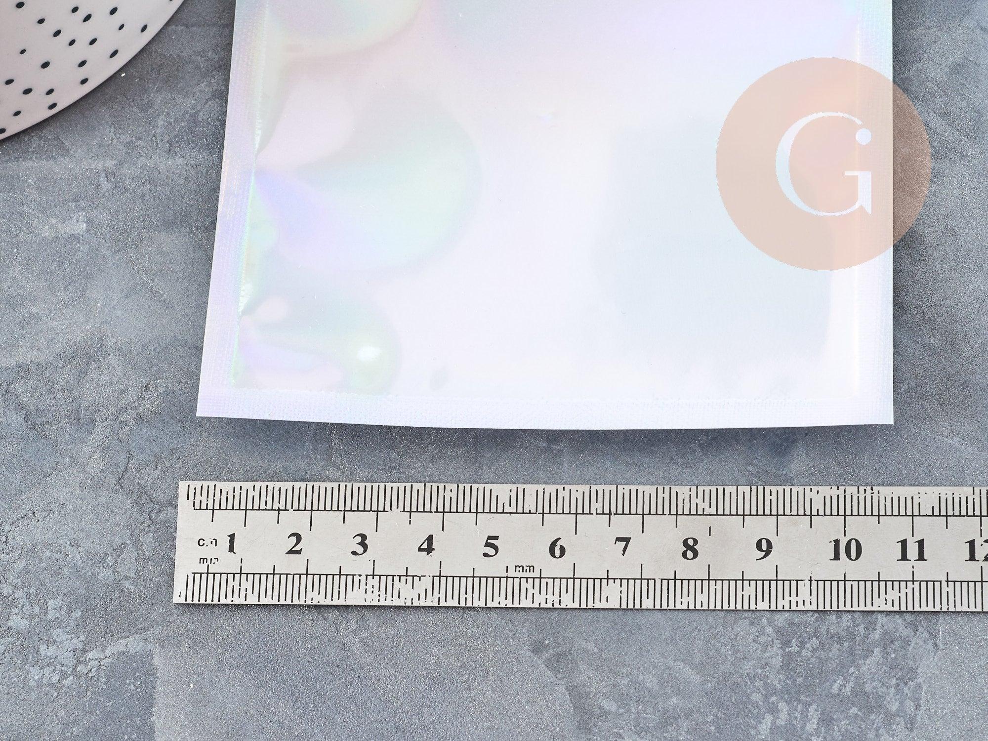 Gingerlily Sachet Zip G9037 gris holographique 10x7cm x5