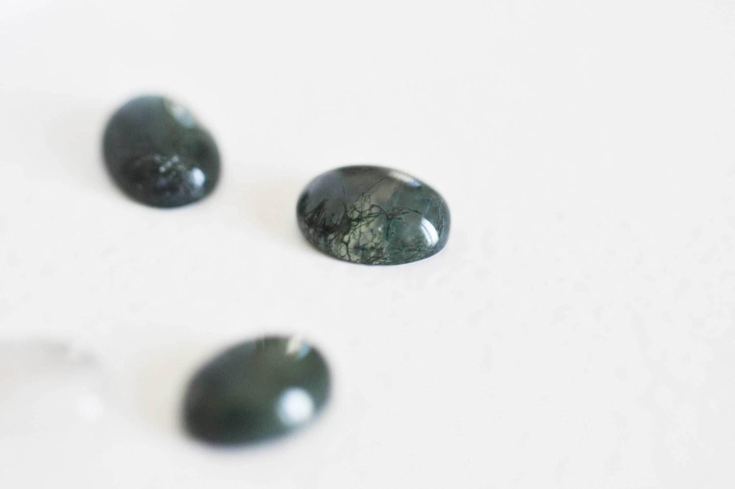 Gingerlily G282 cabochon agate verte ovale 10x14mm