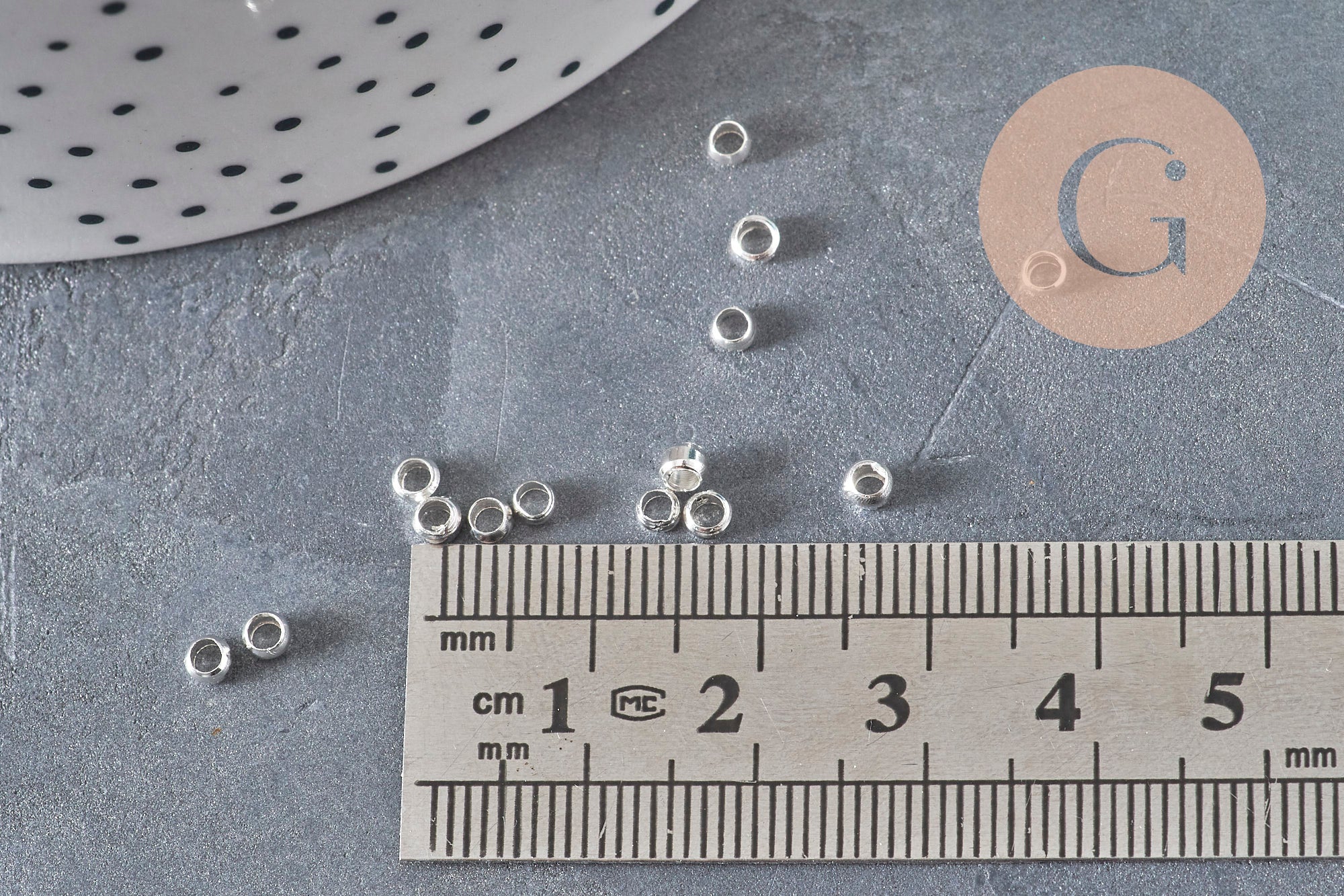 Gingerlily Perles G11269 perles à écraser laiton argenté 3x2mm