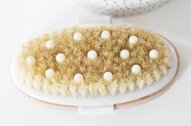 Gingerlily G4582 brosse massage bambou poils naturels 12.8cm