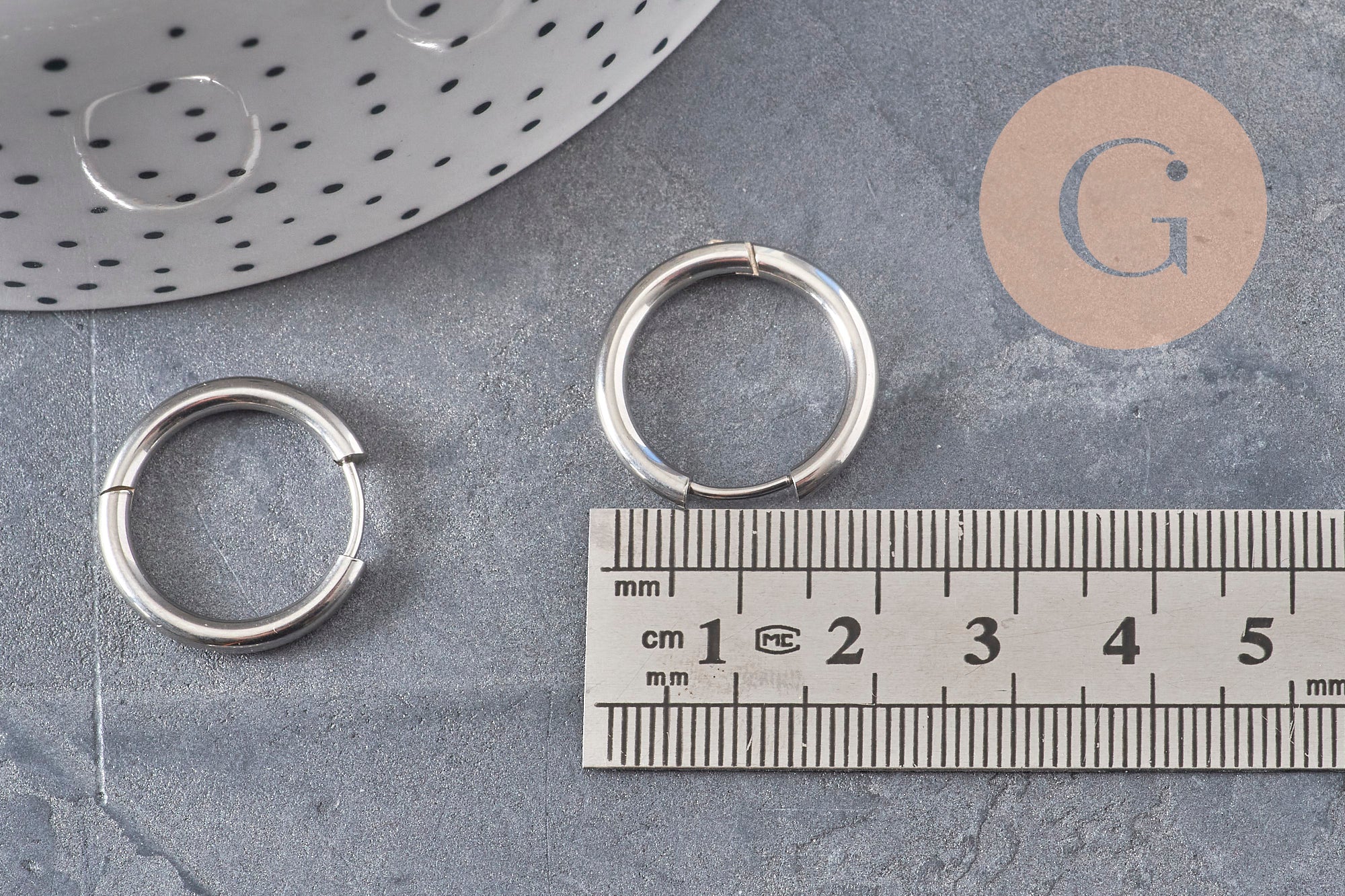 Gingerlily G11048 créoles interchangeables acier 20mm platine paire