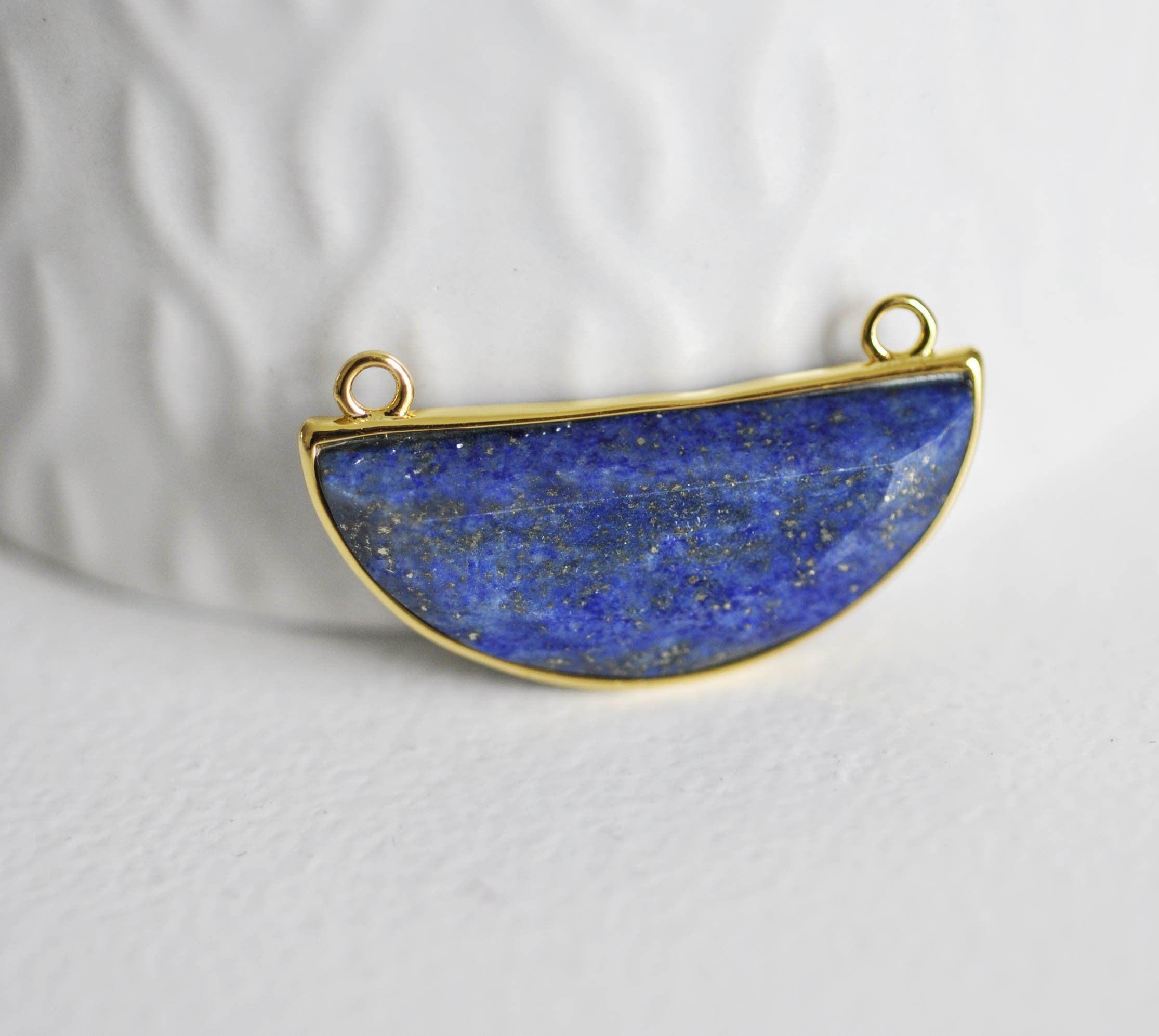 Gingerlily Pendentifs demi-lune lapis lazuli 36mm G1118