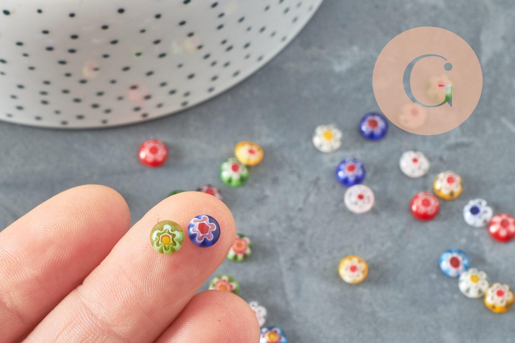 Gingerlily G9970 cabochon verre millefiori 6mm x5