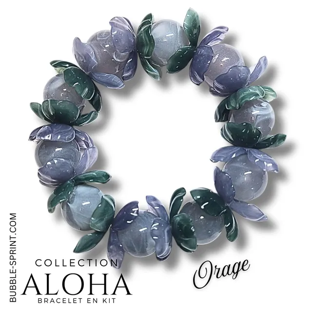 ARTSHOP Aloha Kit bracelet Orage boules 16mm + fleurs