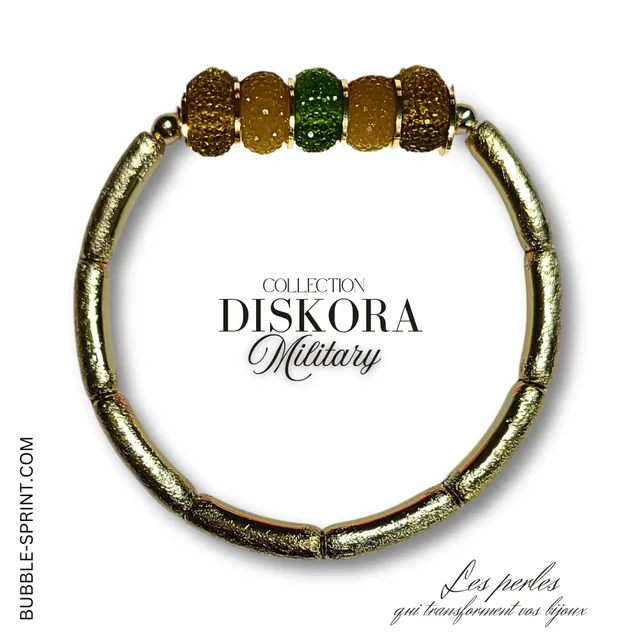 ARTSHOP DISKORA Military bracelet monté acrylique waterproof