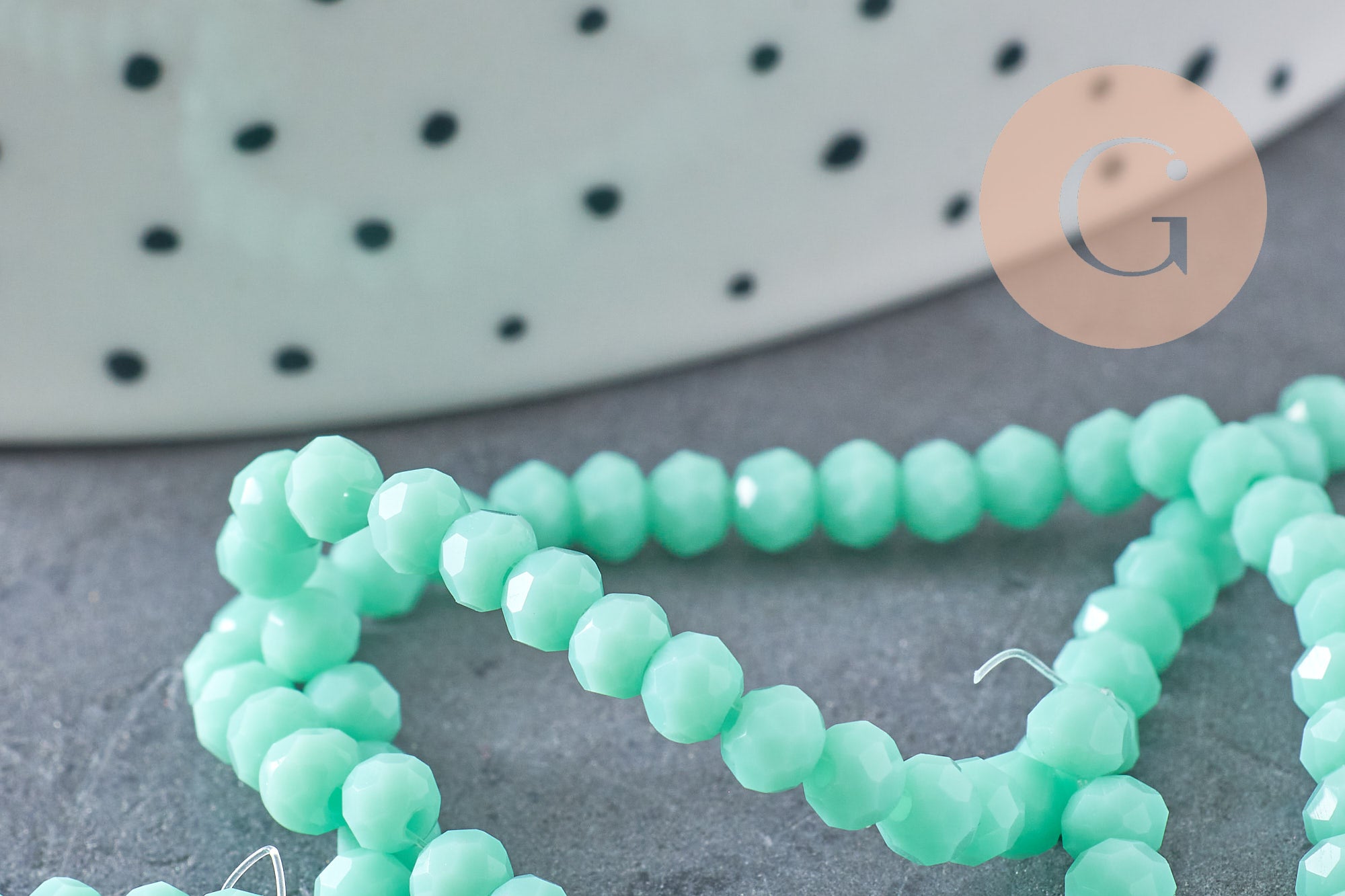Gingerlily rondelles G10598 perles cristal vert clair fil 32 cm
