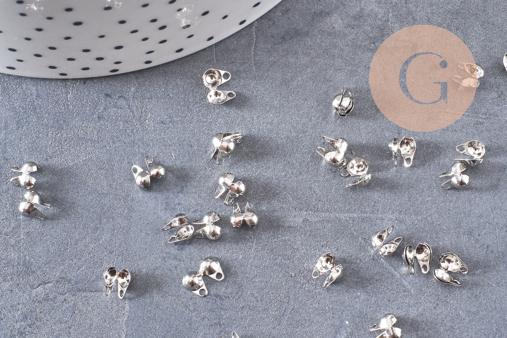 Gingerlily Apprêts Cache-noeud chaîne boule platine 3mm 1g