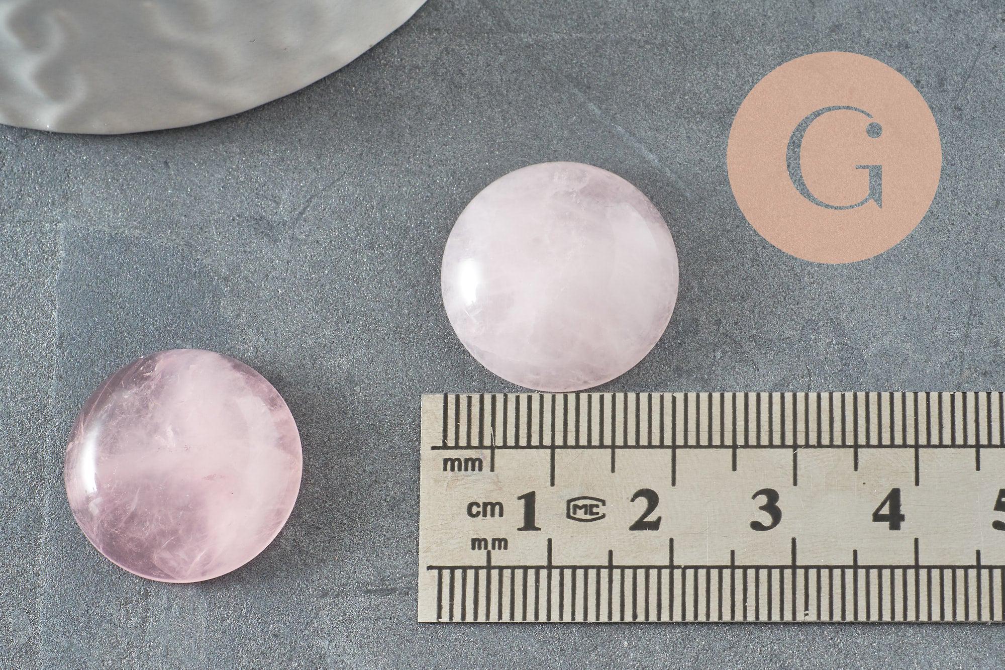 Gingerlily Cabochon quartz rose G9612 rond 20mm x1
