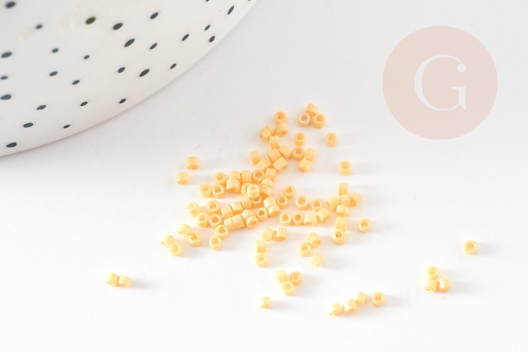 Gingerlily rocaille G9161 perles tube verre jaune opaque 8 g