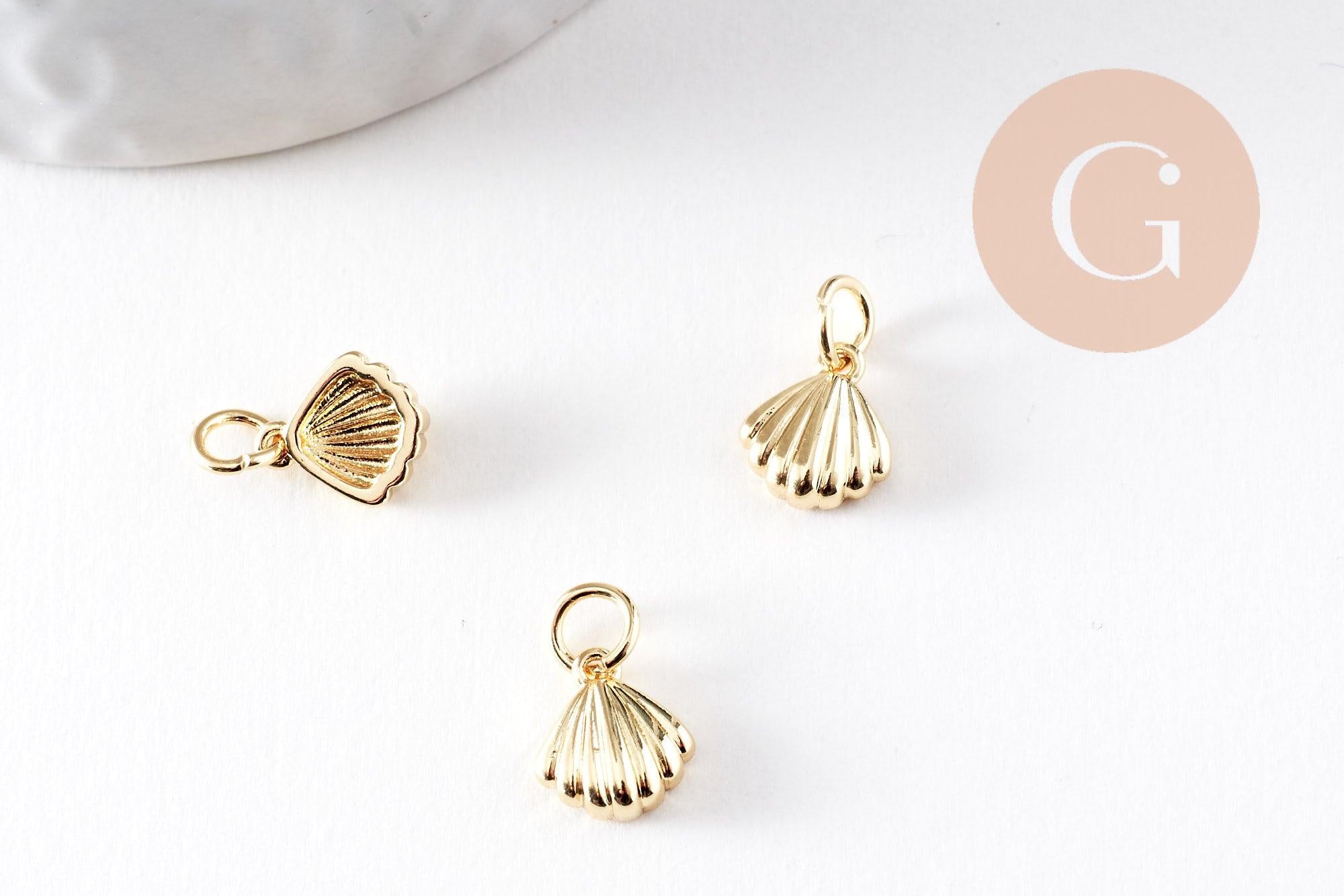 Gingerlily Pendentifs G10043 pendentif coquillage doré 9mm x2
