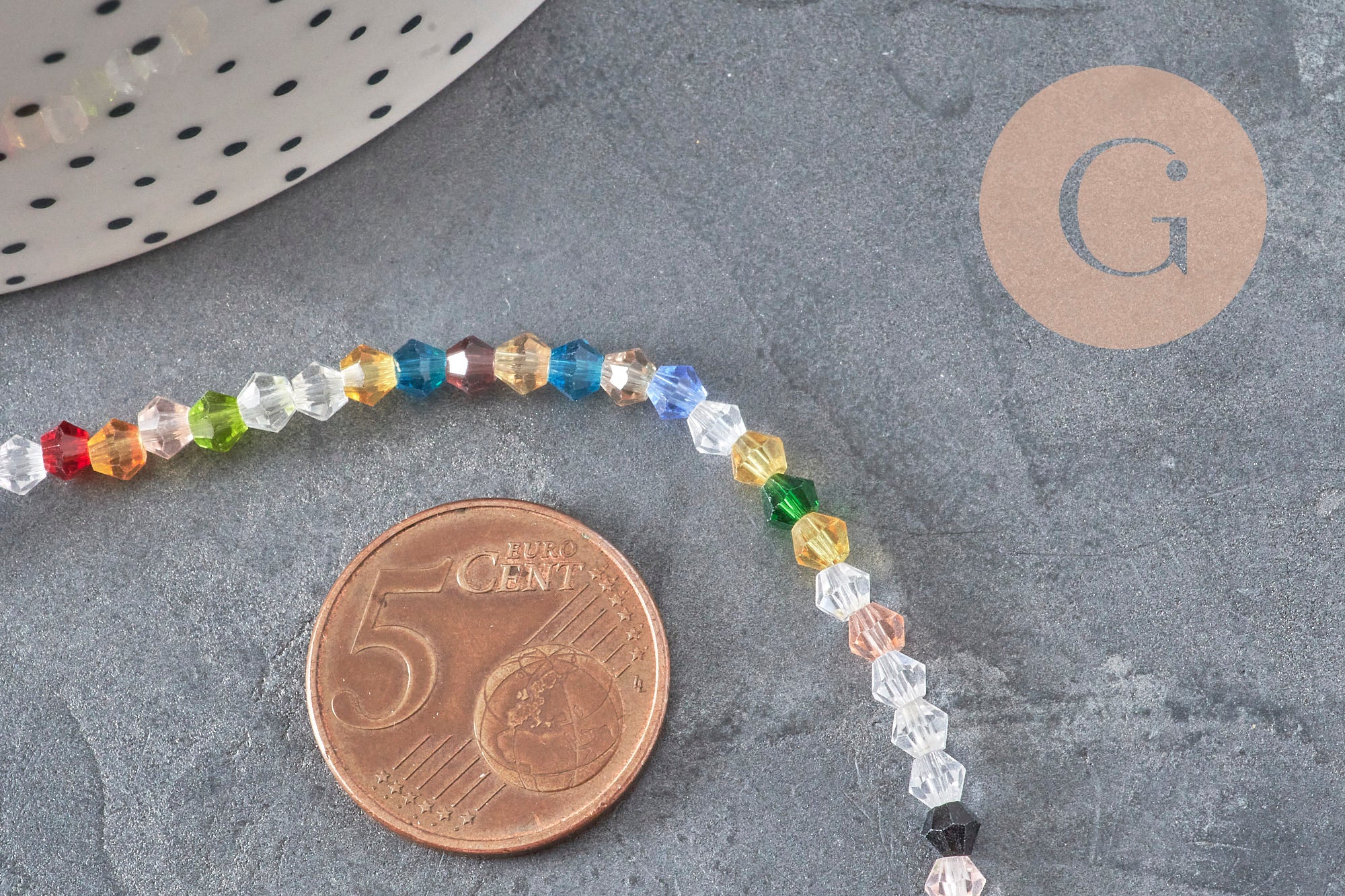 Gingerlily G11344 perles toupies cristal multicolore 3.8mm