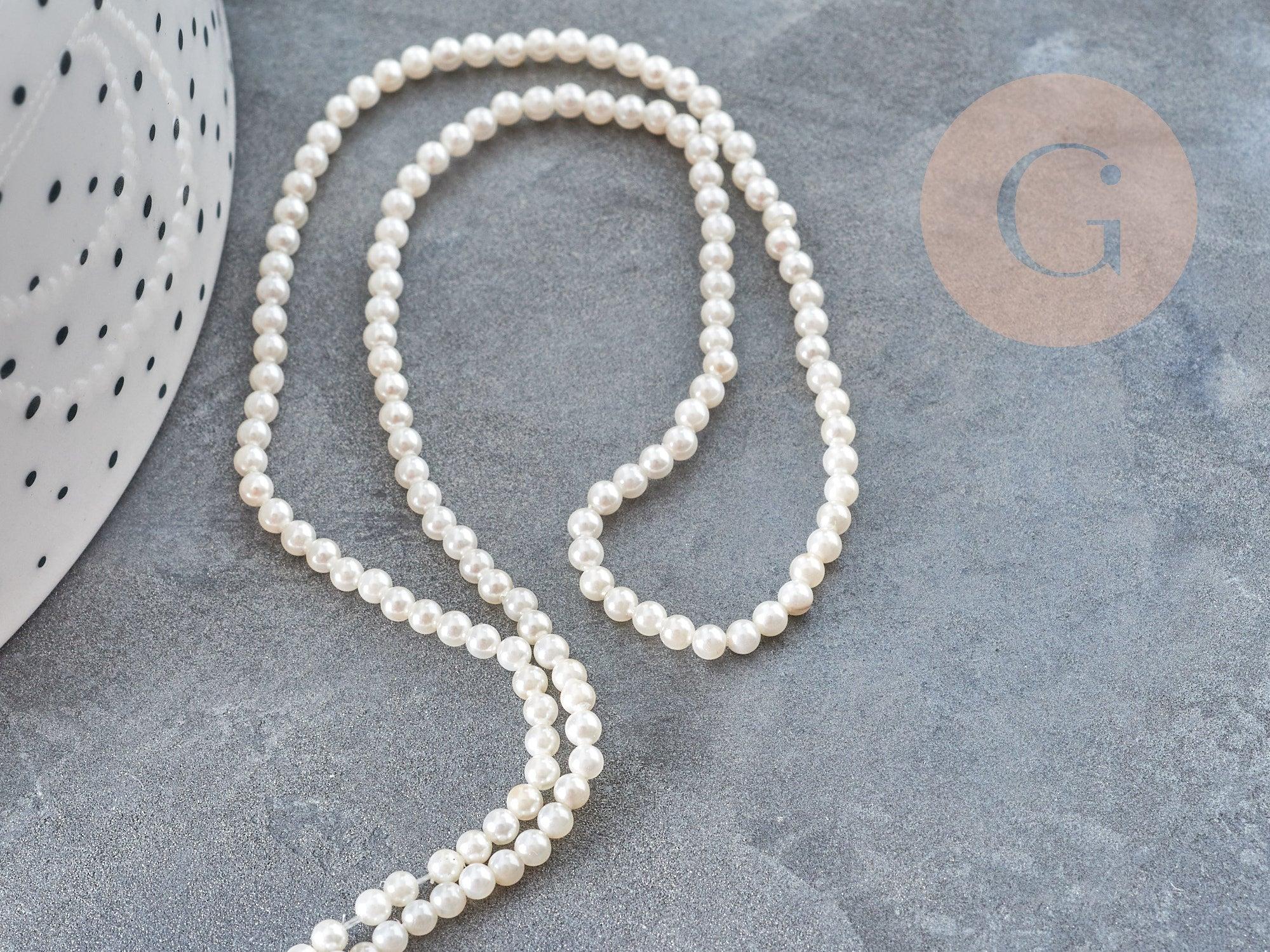 Gingerlily Perles Nacre blanche perles rondes 2.5mm fil 42cm