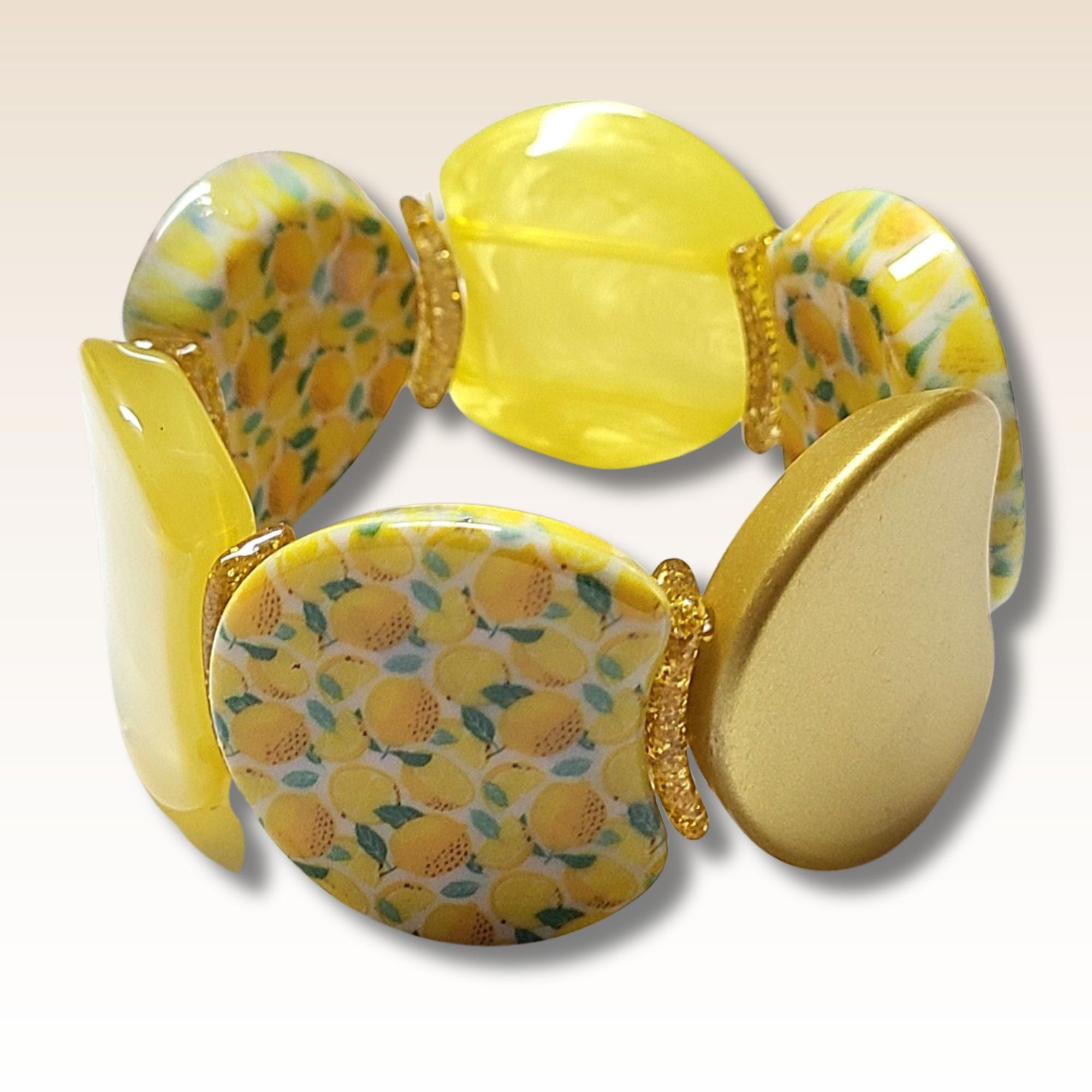 ARTSHOP Palets LUNE 1030B perle résine motif citrons x1
