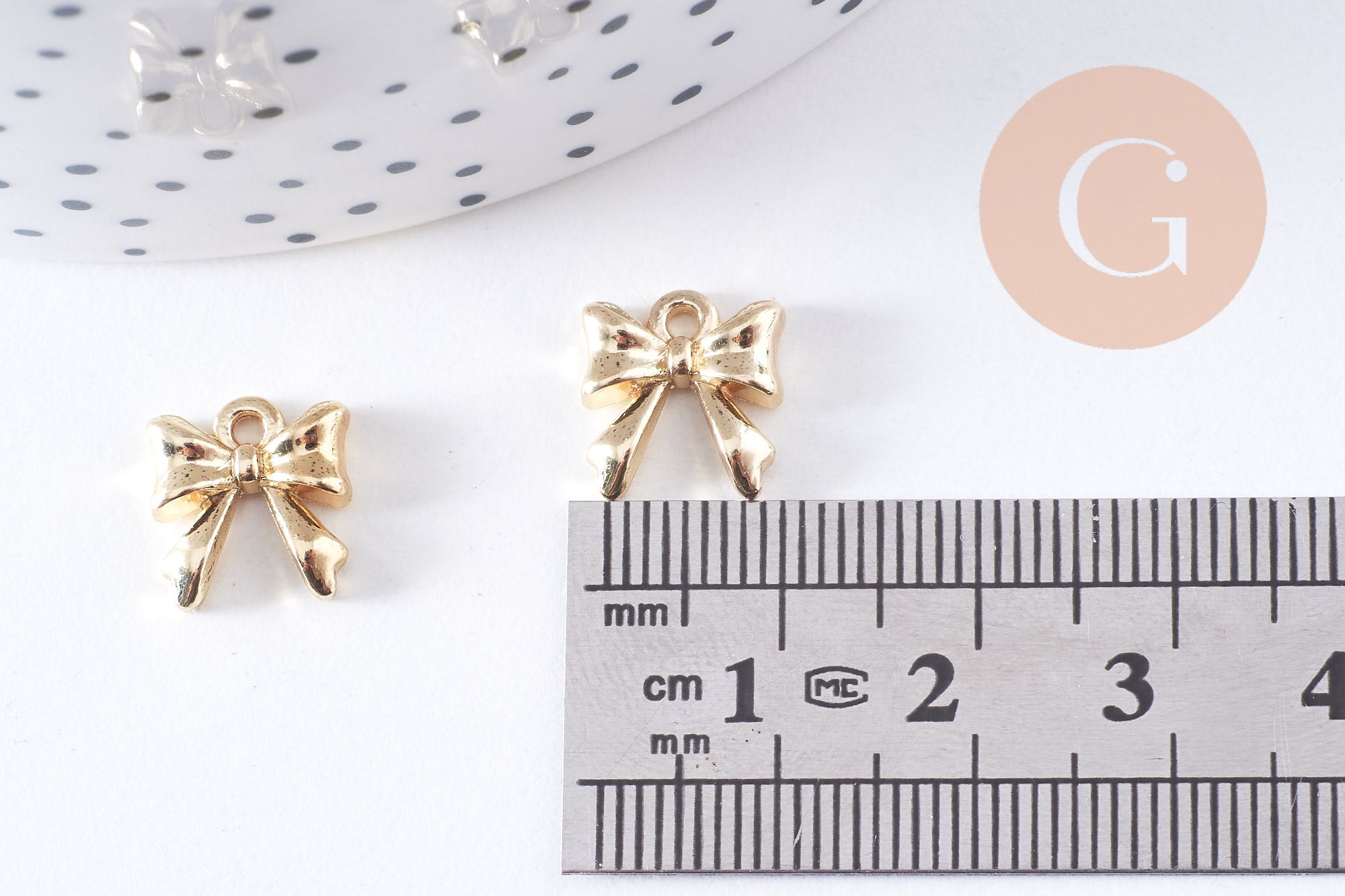 Gingerlily Pendentifs G10651 noeud papillon zamac doré x2