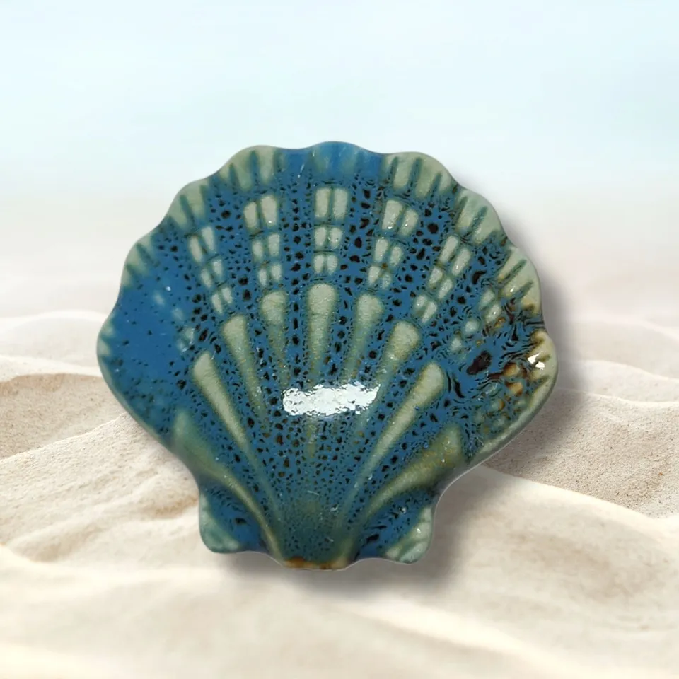 ARTSHOP Strass 8 coquillage céramique bleu nuage x1