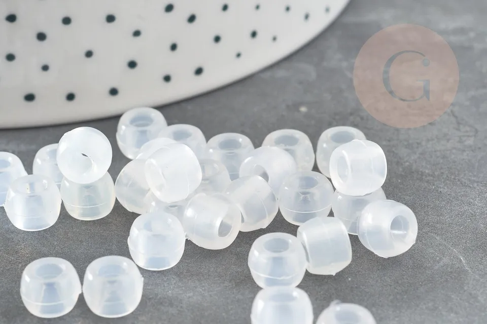 Gingerlily G9372 perles rondelles plastique UV blanc 8mm x50
