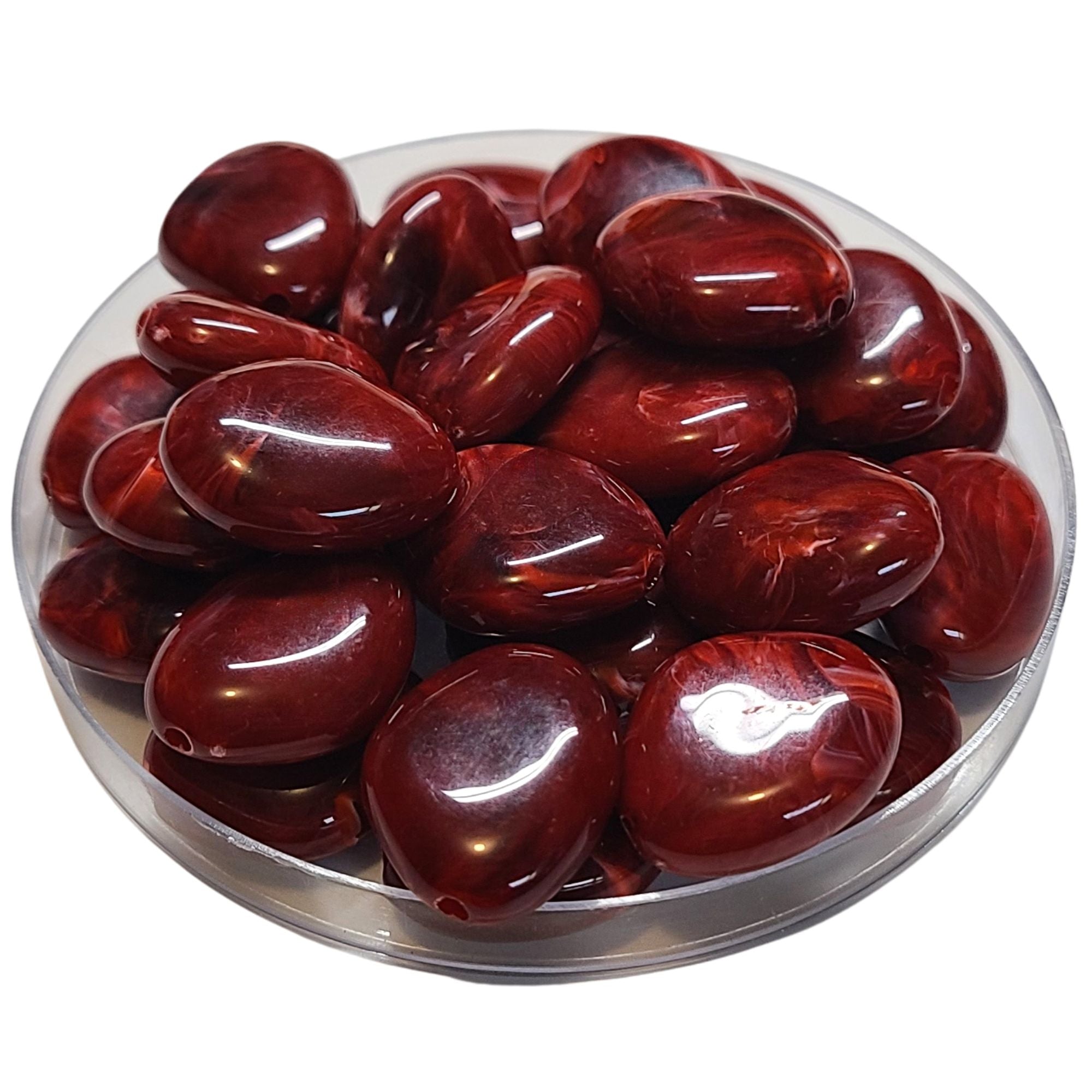 ARTSHOP Galets TIKA 12 Bordeaux marbré perle x10