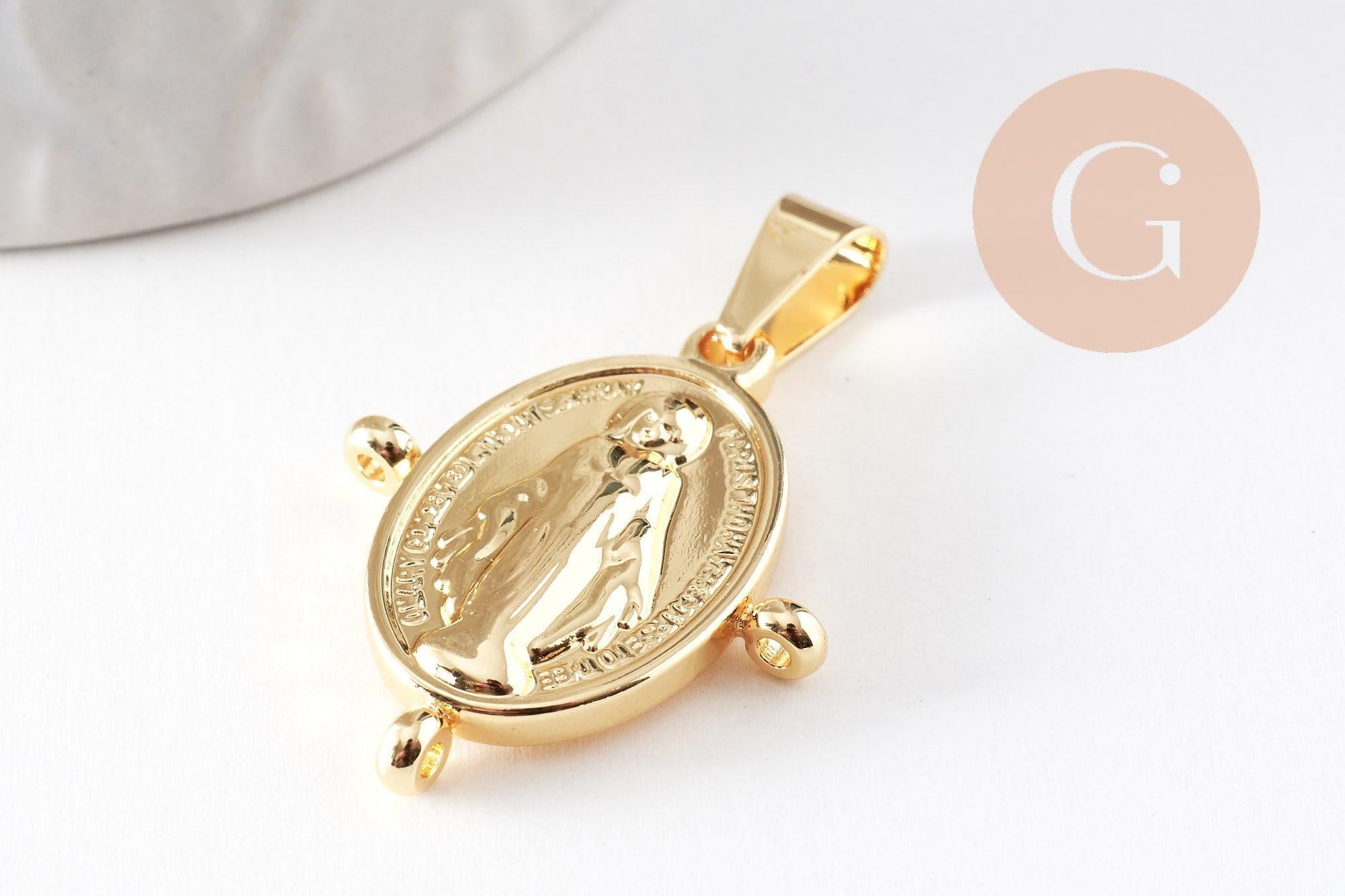 Gingerlily G9937 pendentif vierge acier doré 30mm