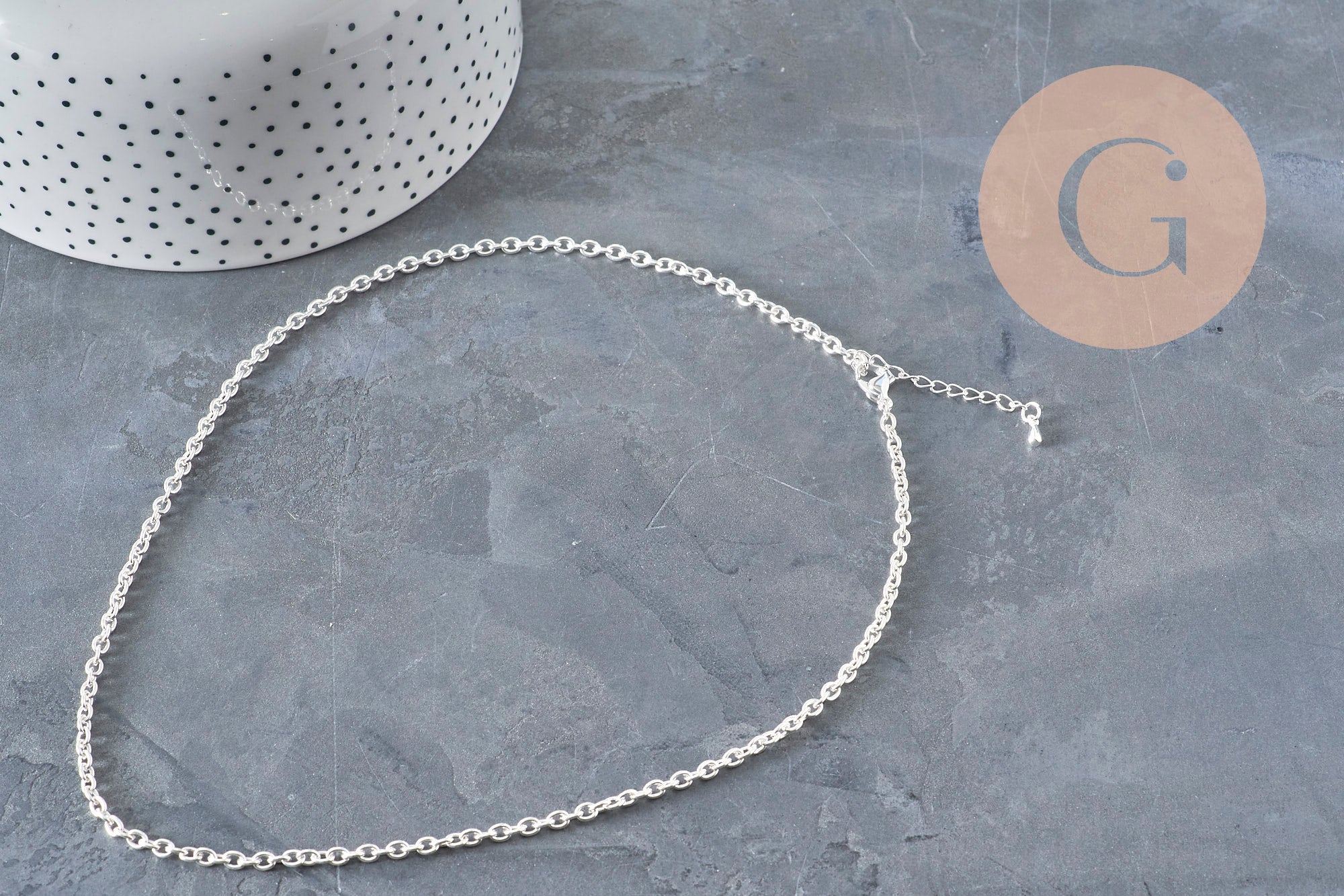 Gingerlily Chaîne forçat argenté 4mm 45,5cm l'unité