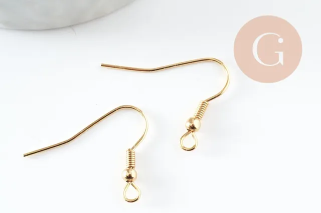 Gingerlily G9524 crochets boucles hameçons doré acier x10