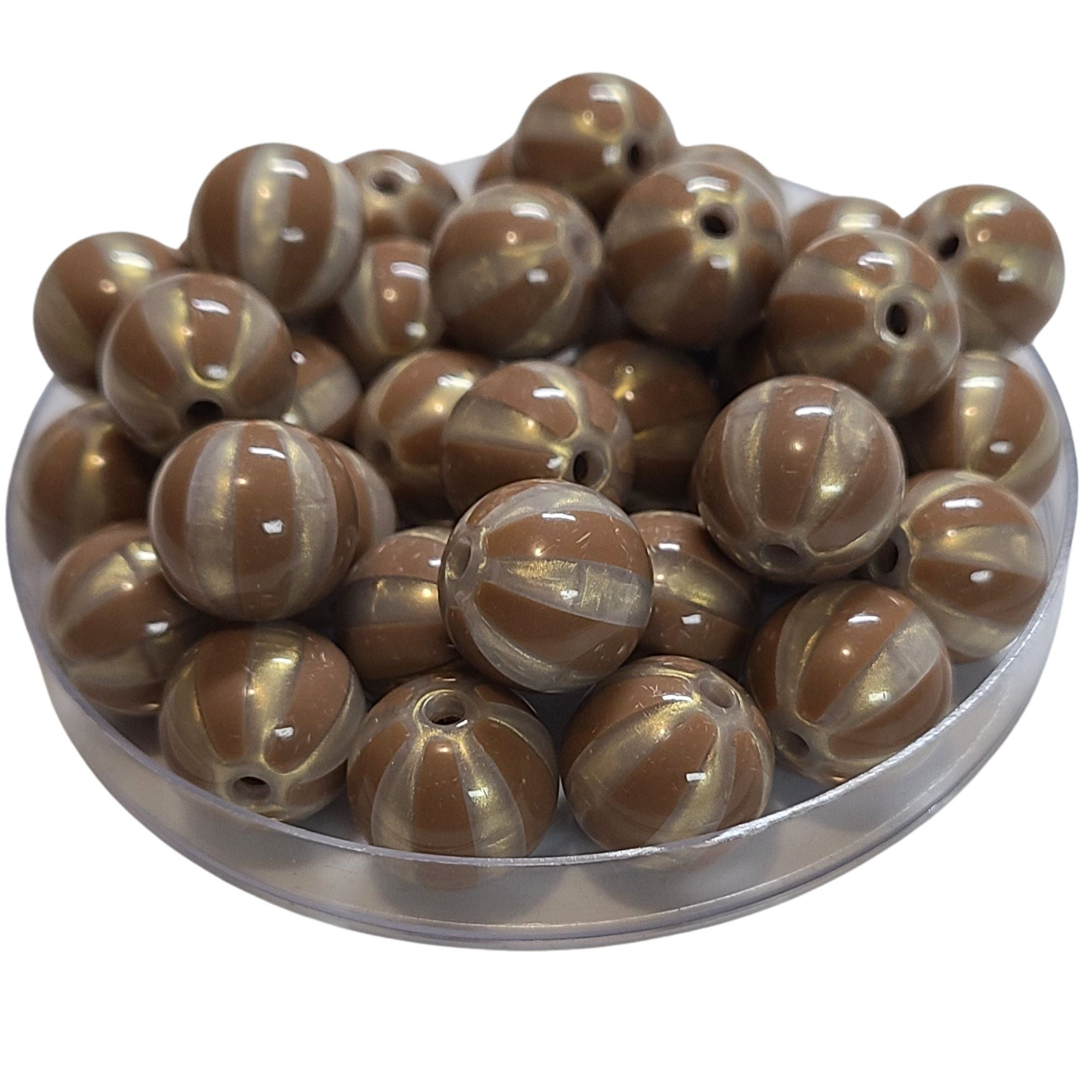 ARTSHOP Boules 16MM 423 perles acryliques Choco Café x10 rayées