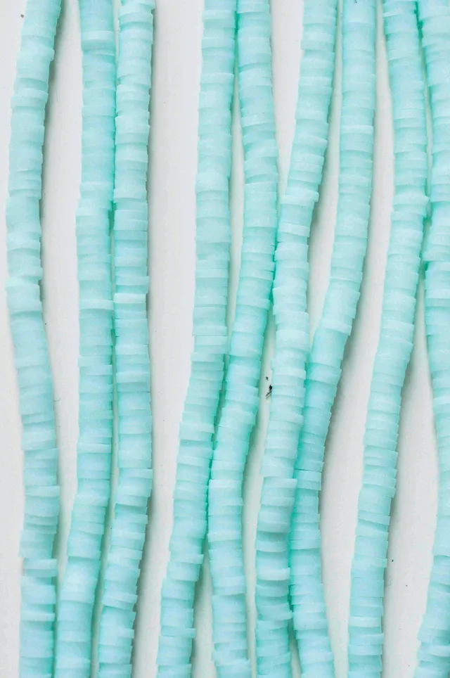 Gingerlily perles heishi polymère turquoise 4mm fil