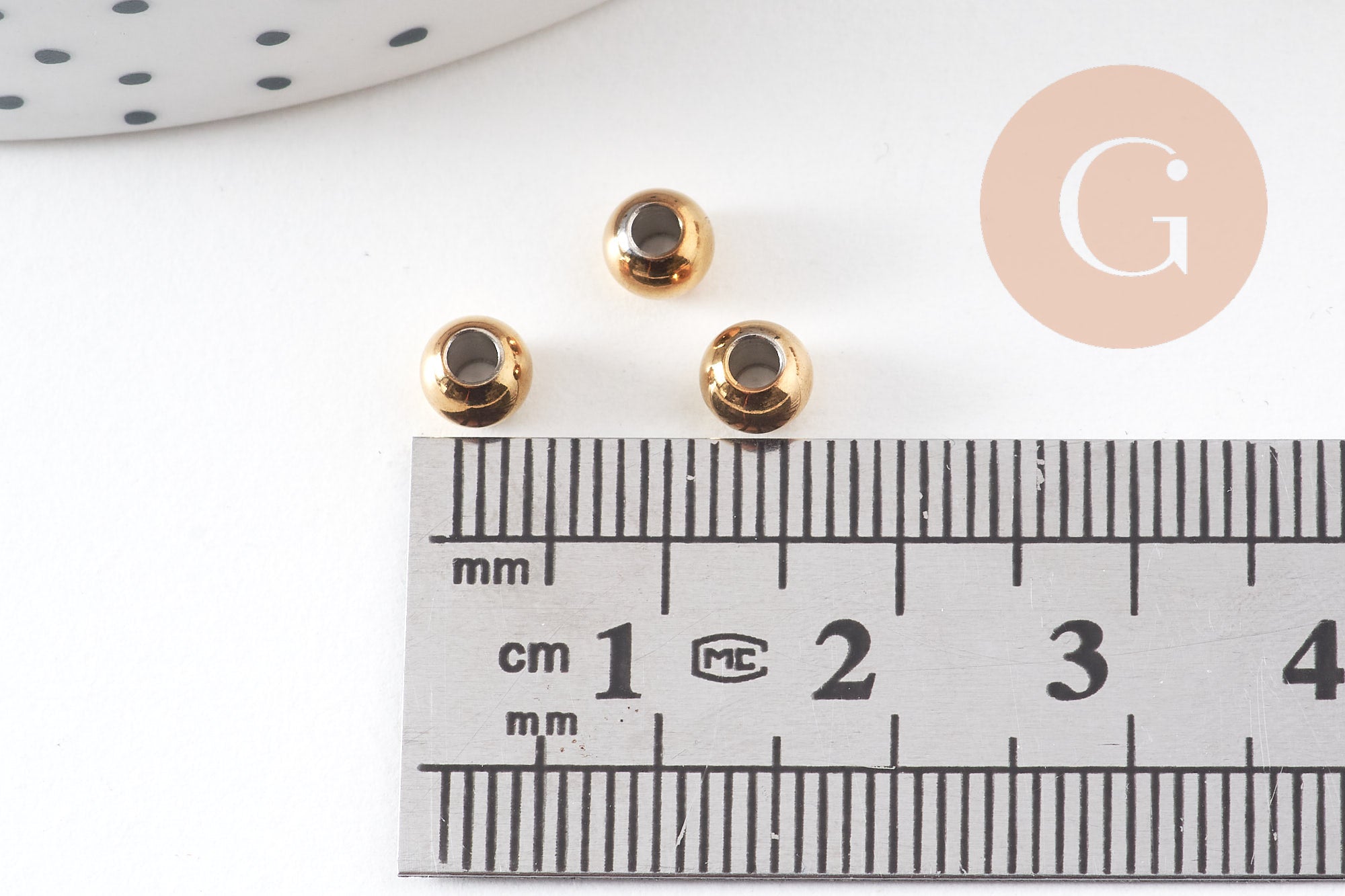 Gingerlily Perles G10906 perle intercalaire dorée 4mm x10 acier inoxydable