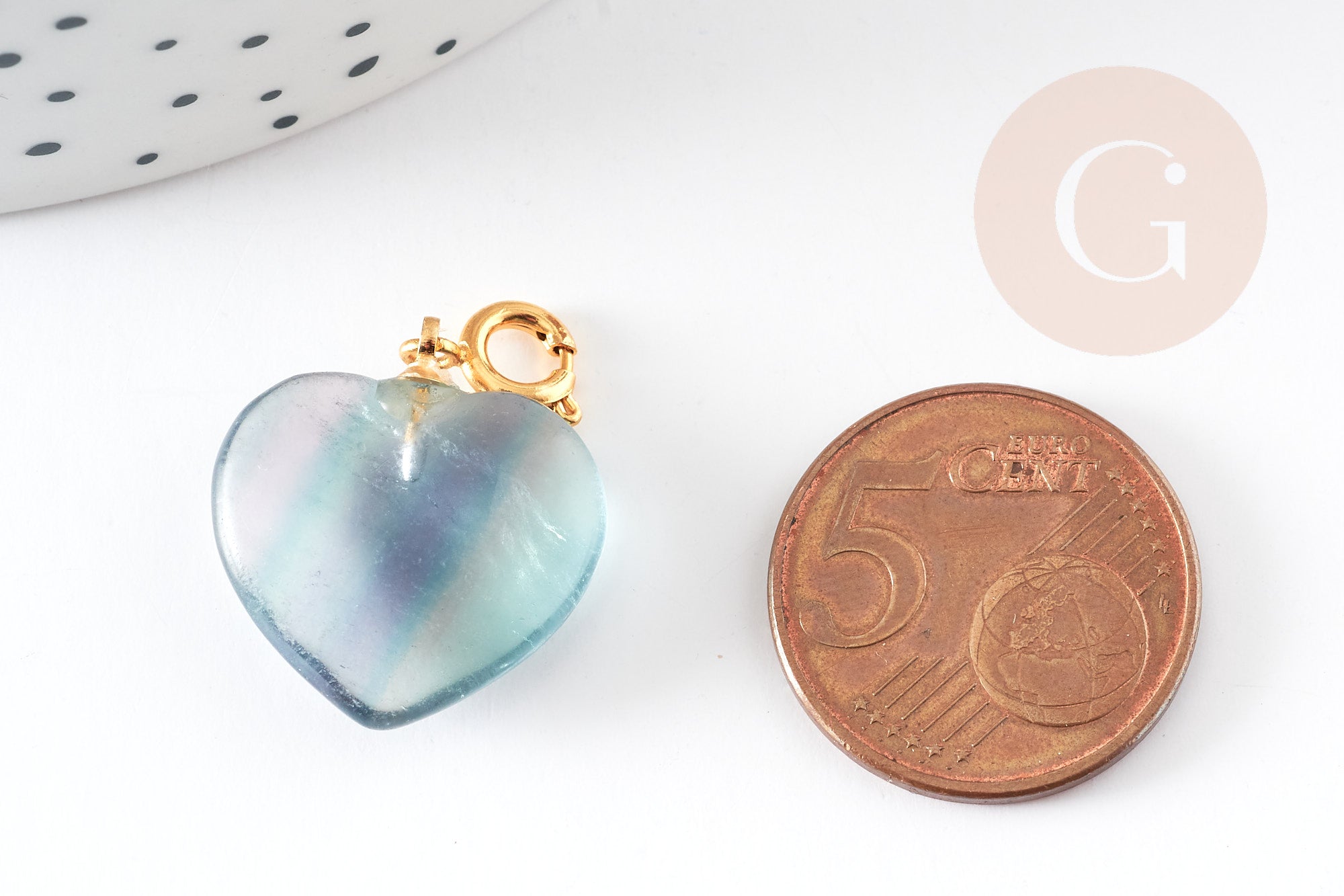 Gingerlily Pendentifs G6112 pendentif coeur fluorite violette 17,5mm